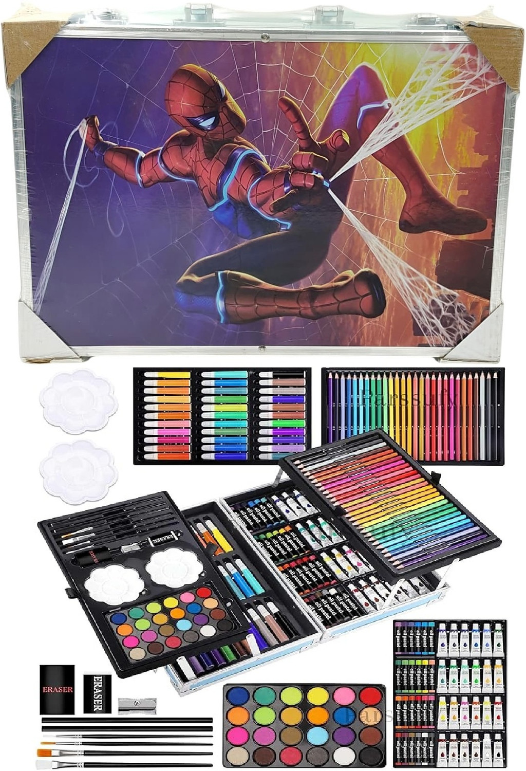 Image of Eclet 145 Pieces Art Set for Kids with Super Hero Theme Storage Case, Art and Crafting