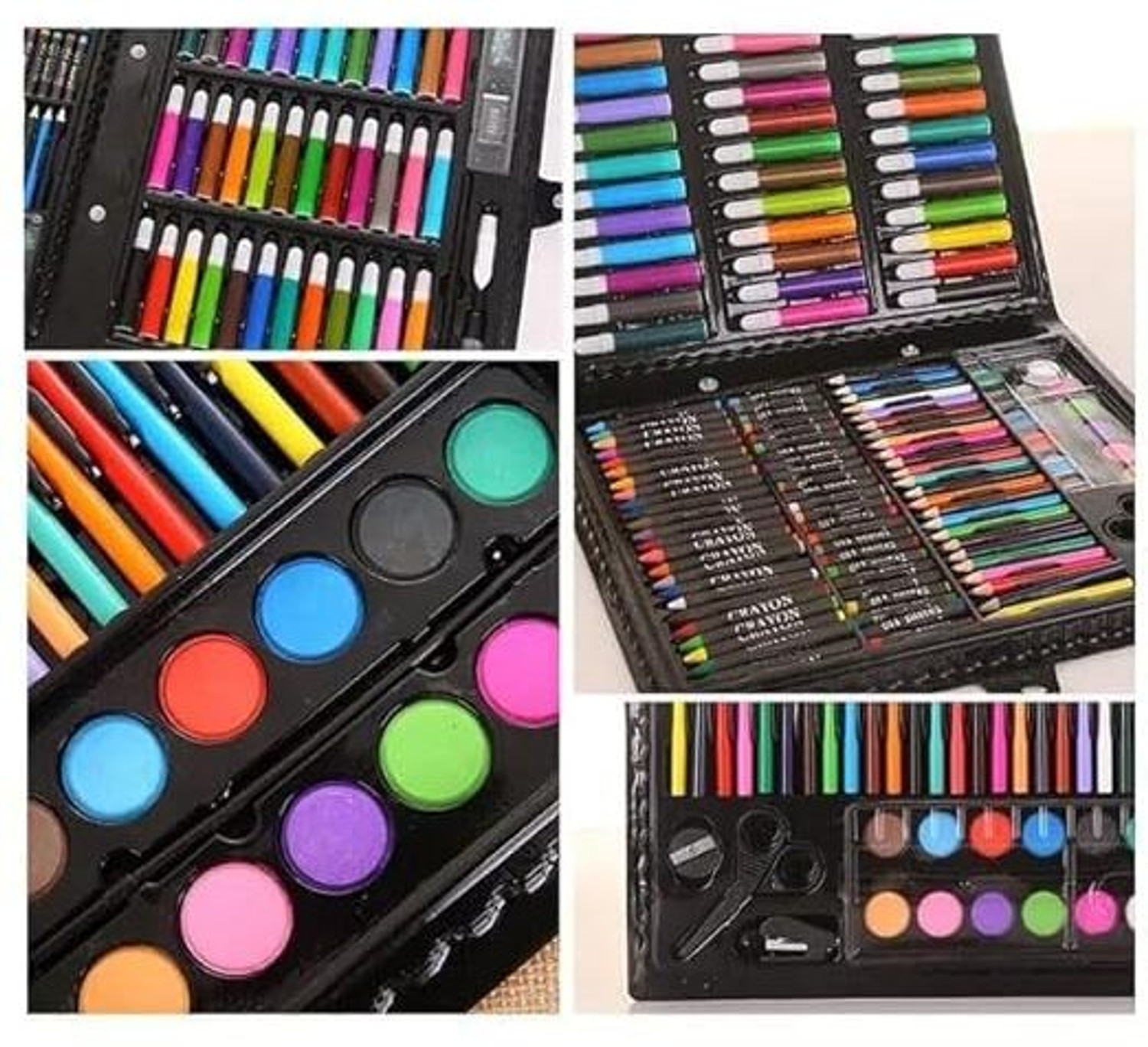 Image of TONY STARK Deluxe Kids Art Set for Drawing Painting with Portable Art Box (Black,150pcs)