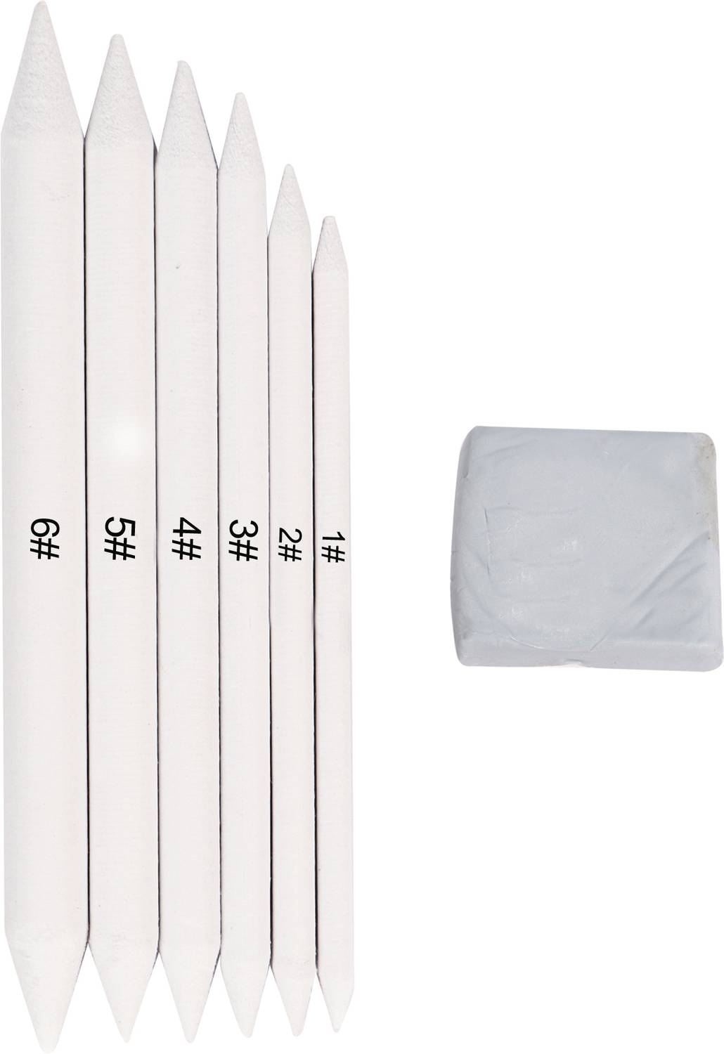 Aashwi 6 Pcs Smudging/Blending Stump + 1Kneadable Eraser