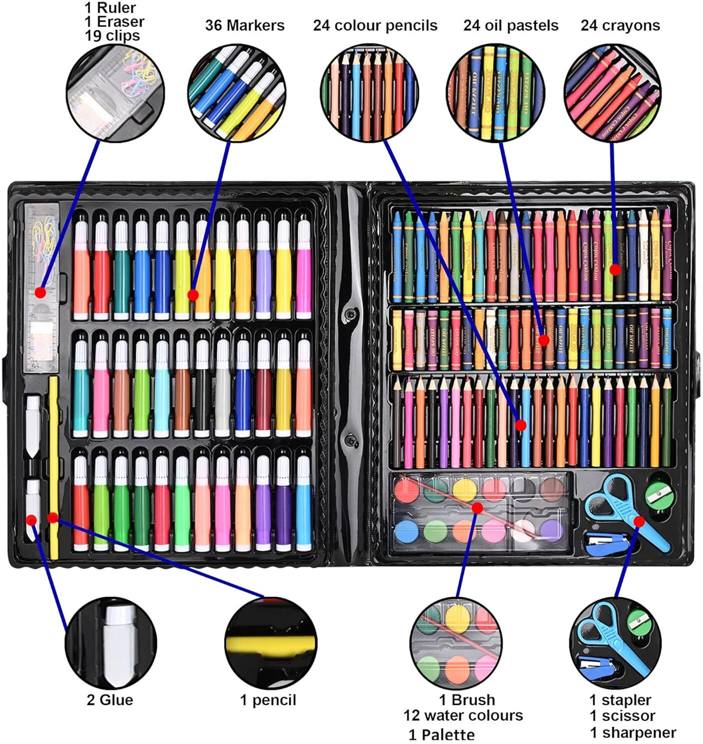Image of rhih Portable art Set ALL TYPE COLOUER Shaped Color Pencils