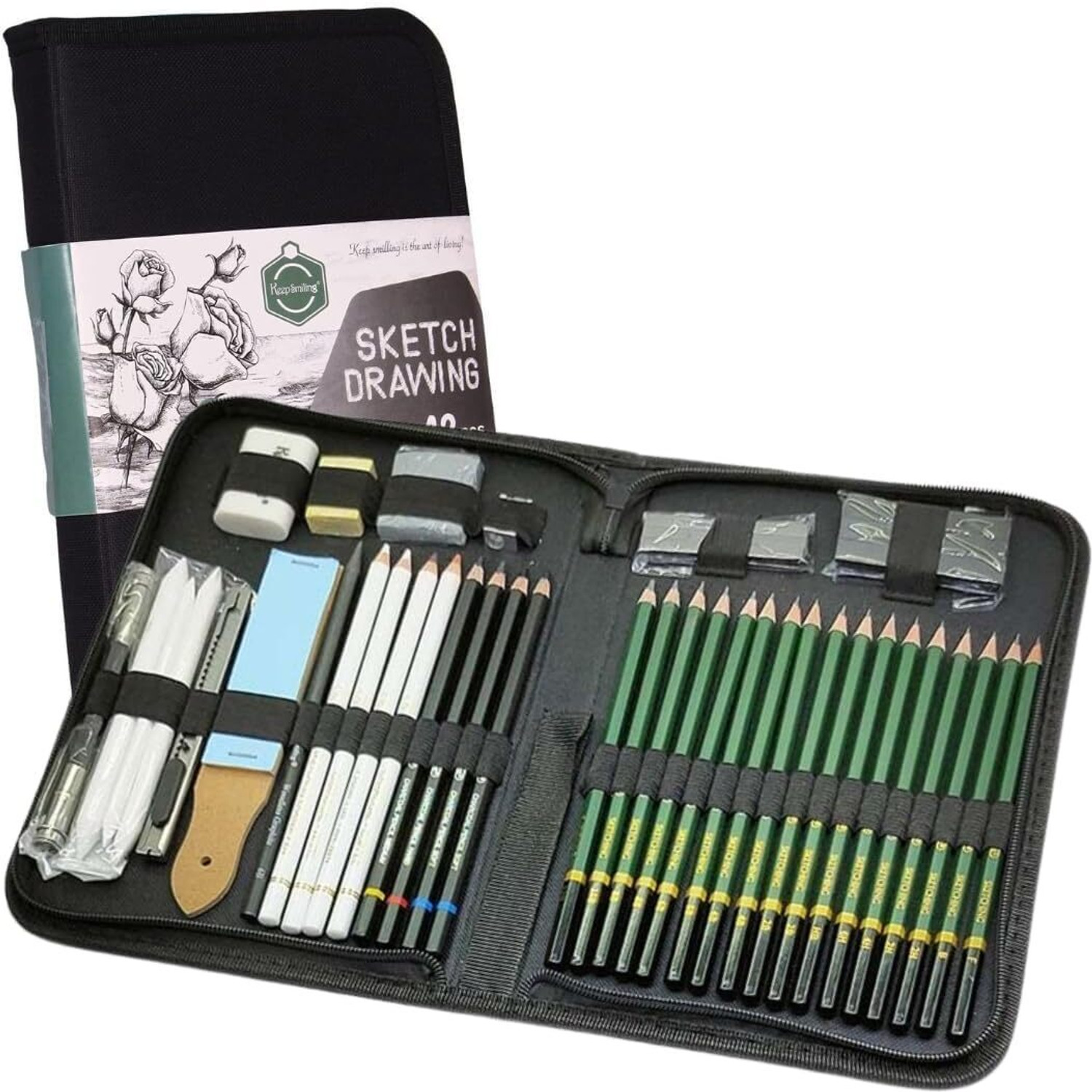 Image of Arrolliant 43pc Sketching Artist Art Tool Kit Art Supplies For Sketching kit