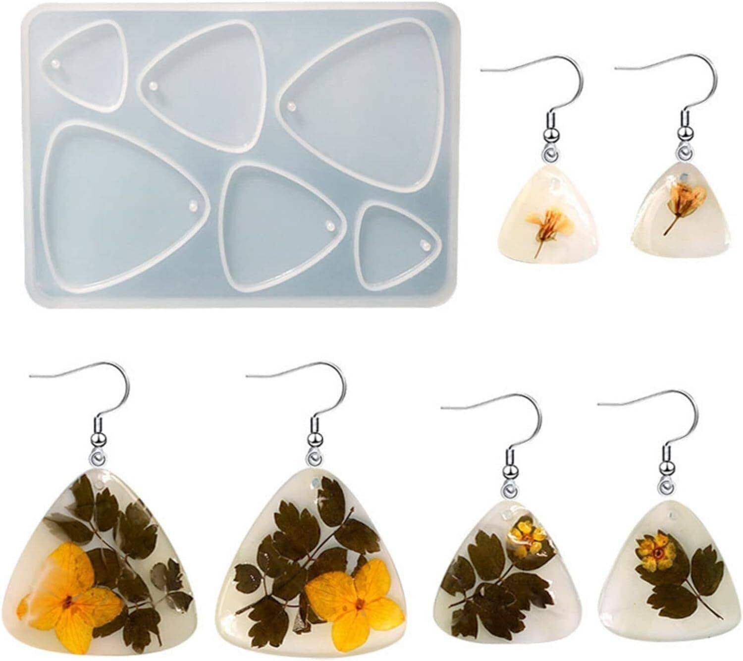 BanteyBanatey Triangle Shape 6 Cavity Moulds Resin Art Silicone Casting Mould Pendent