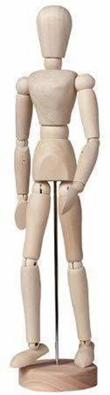 Adoere 20CM Wooden Manikin Movable Limbs Human Mannequin Model for