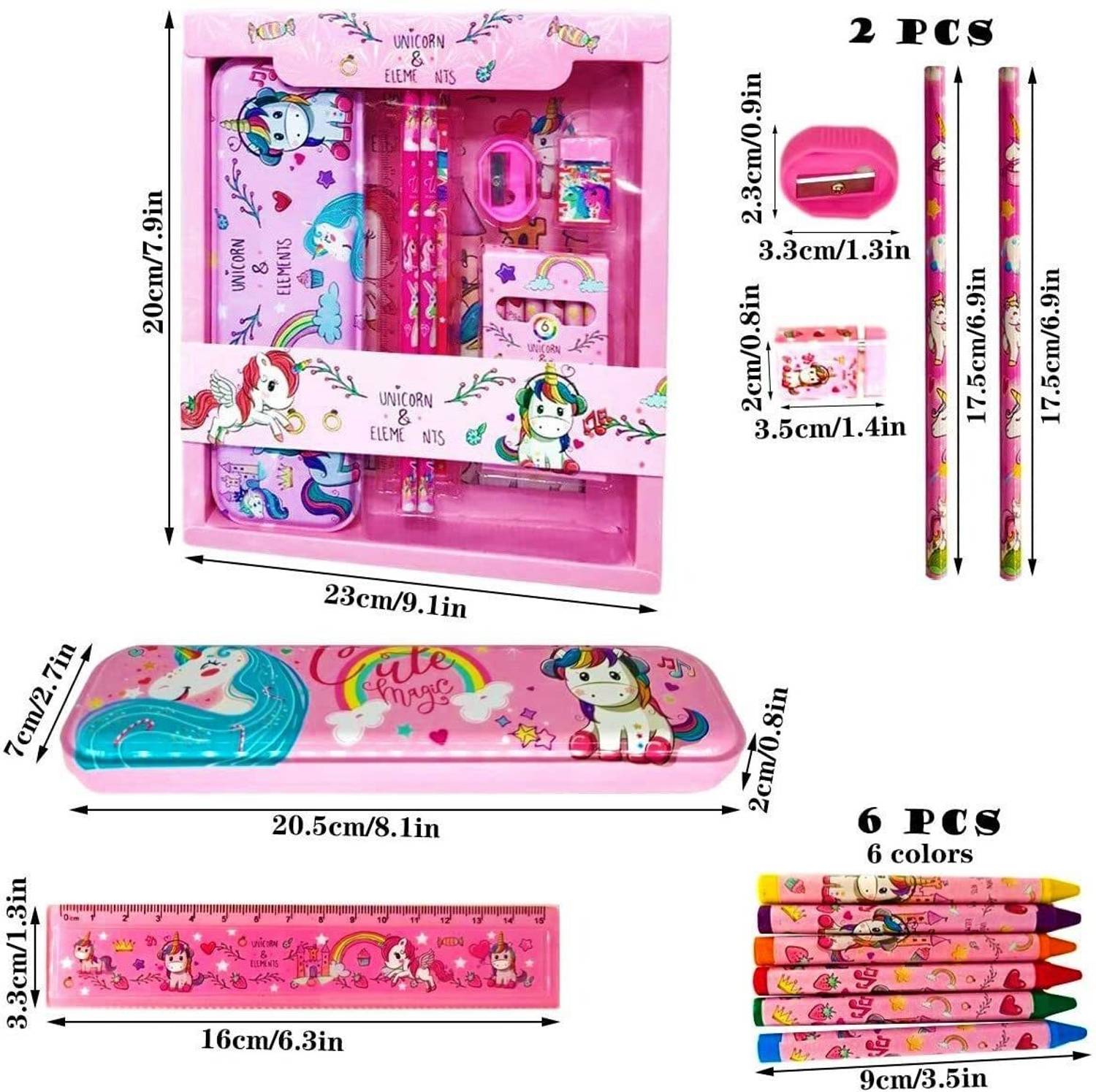Shivas Unicorn 12-Piece Stationery Set with Eraser and Geometry - Image 3