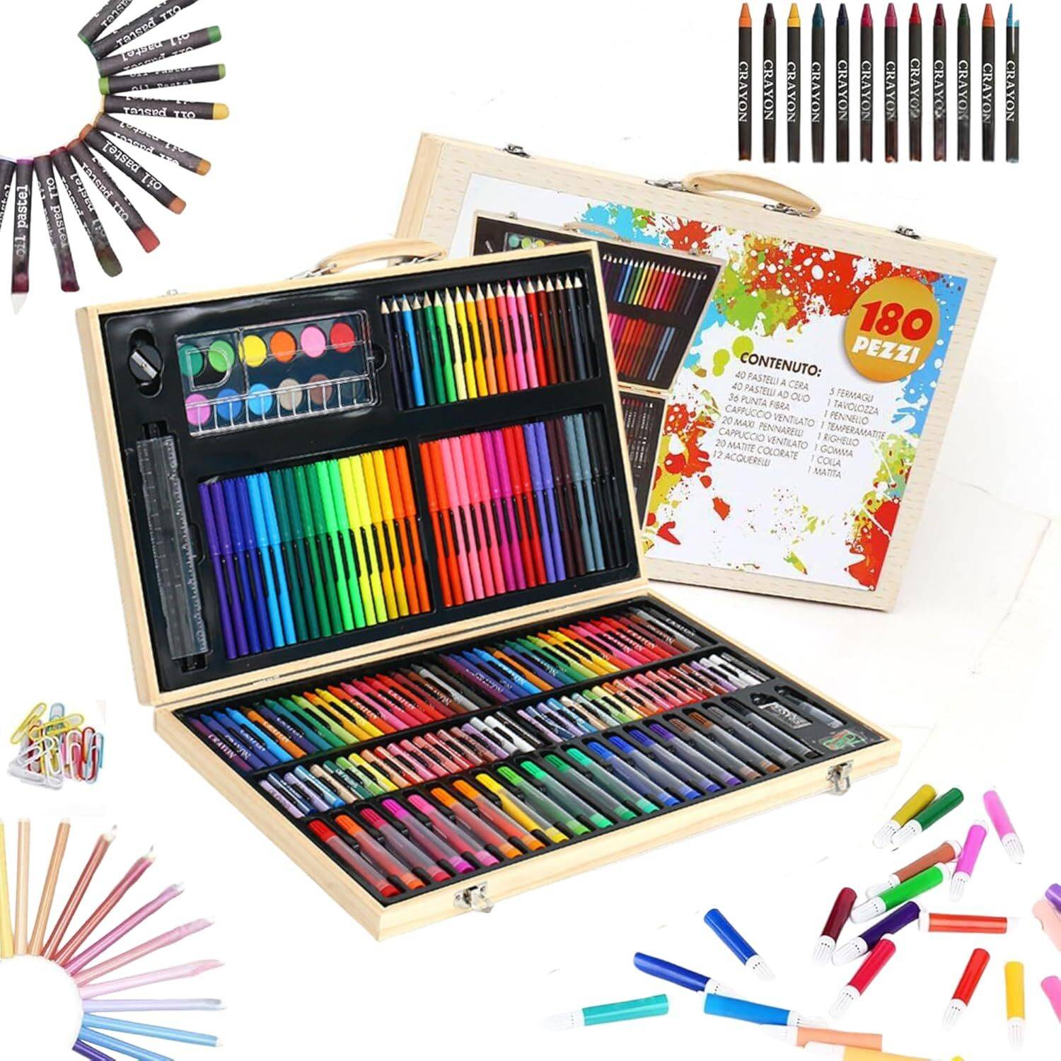 Flipkart.com | Homekrafts Art Set for Kids - 180 Pcs Colouring Kit