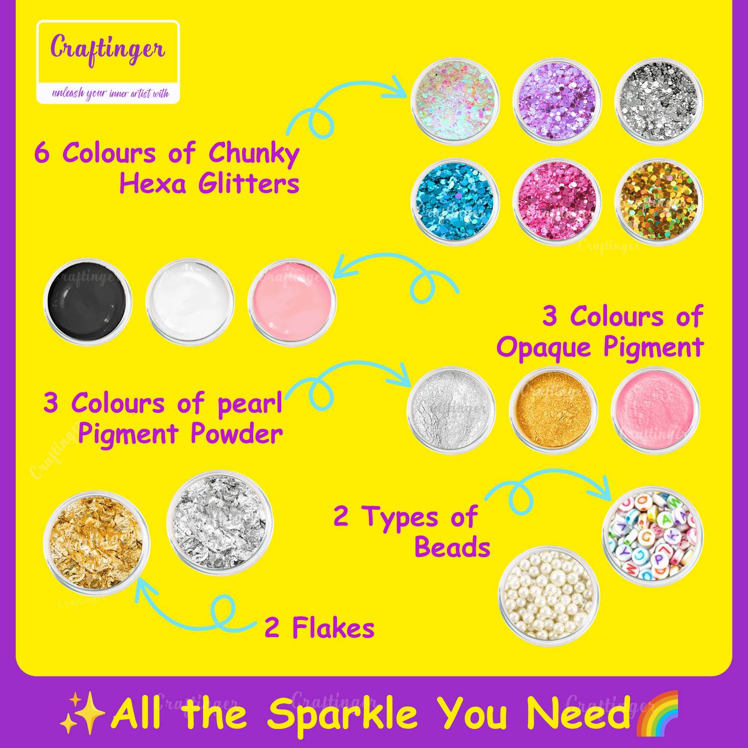 Craftinger Resin Art Keychain Coaster Earring Kit 200gm - Image 3