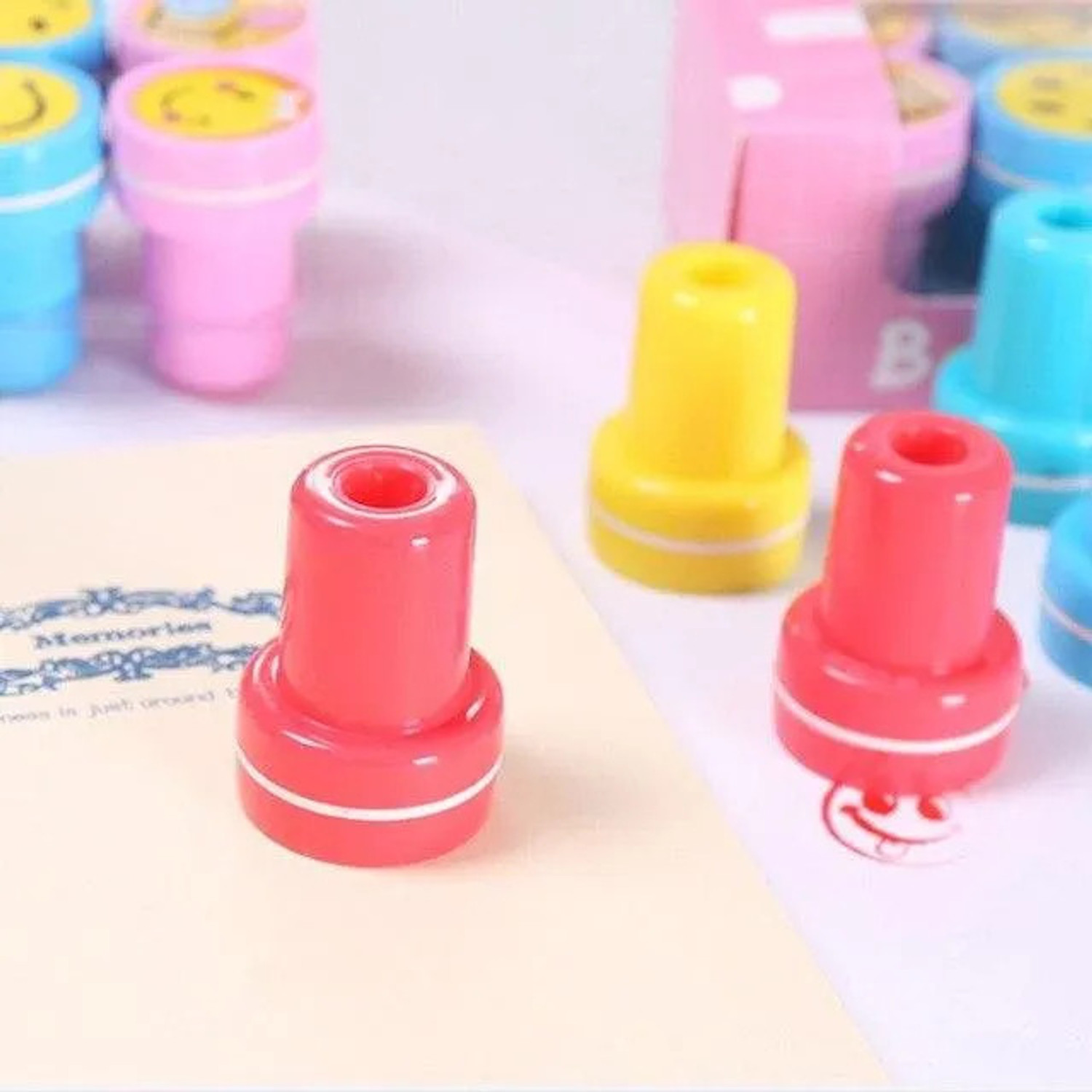 Image of Kandle 10 Pcs Emoji Stamper -Plastic Stamper Toys Art and Craft School Supplies