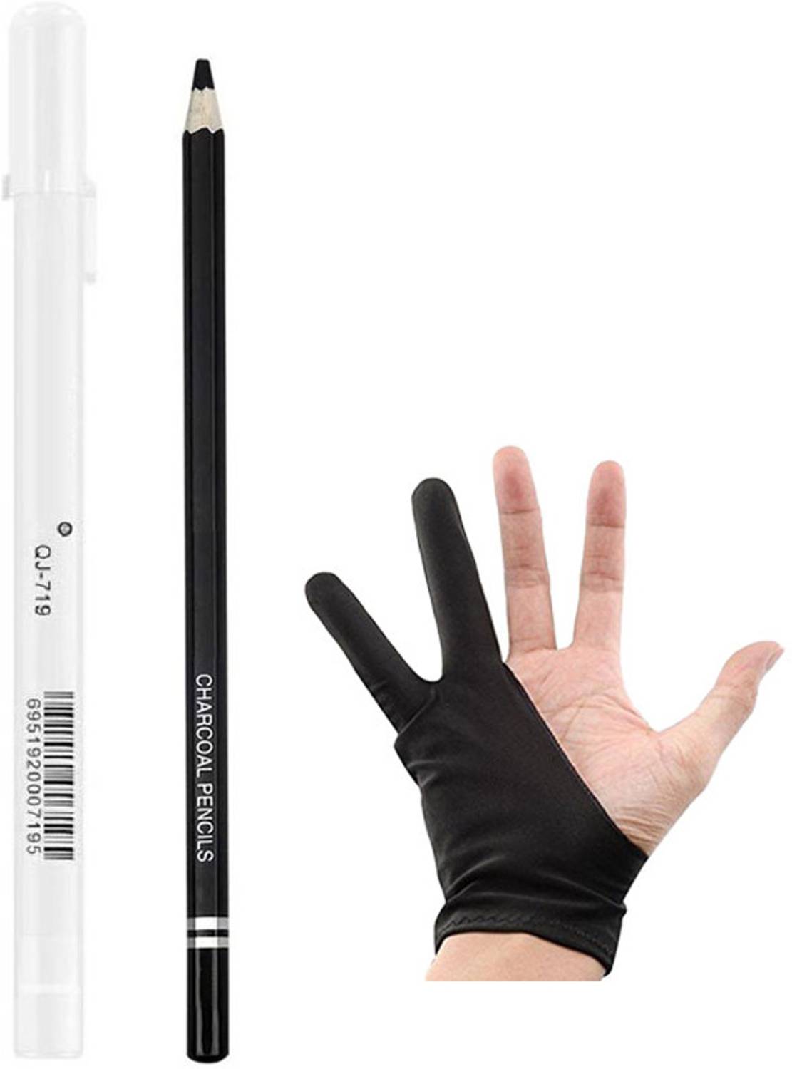 aklozzy The White Gel Pen Combo Set and Two Finger Gloves for Professional Artists