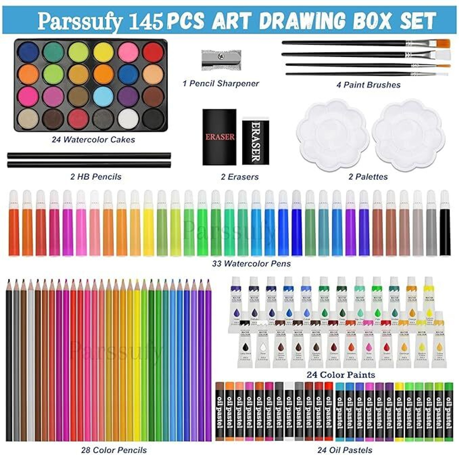 Image of Eclet 145 Pieces Art Set for Kids with Super Hero Theme Storage Case, Art and Crafting