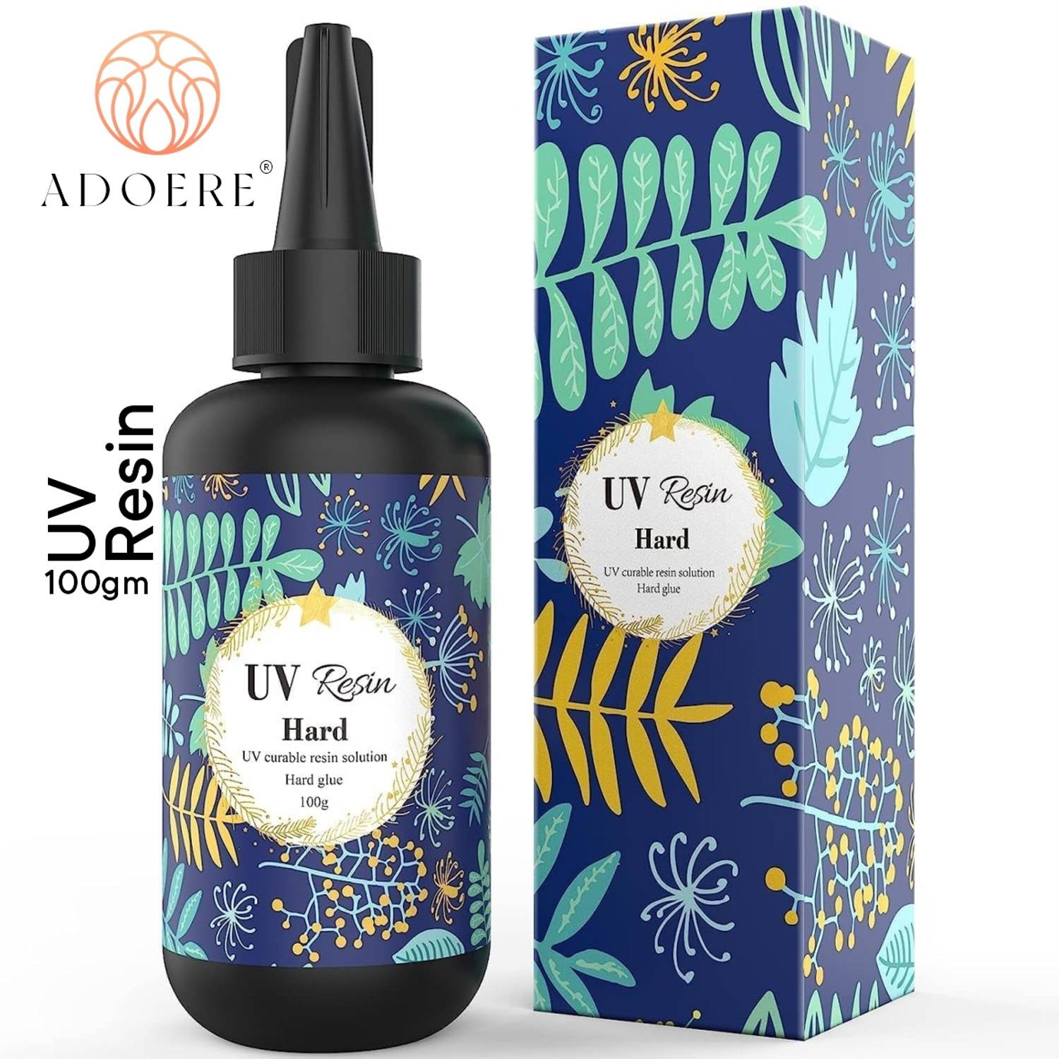 Adoere 100g UV Resin HARD Instant Curing with UV Light for Jewellery Making