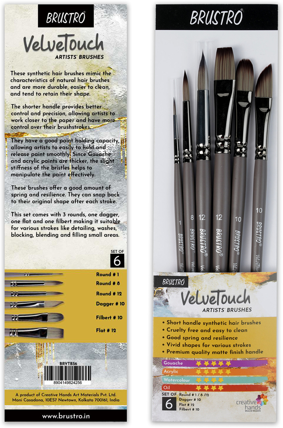 Image of BRuSTRO Artist Watercolour Tubes Set of 12x12ml WIth VelveTouch Brush and Wiro Bound Pad