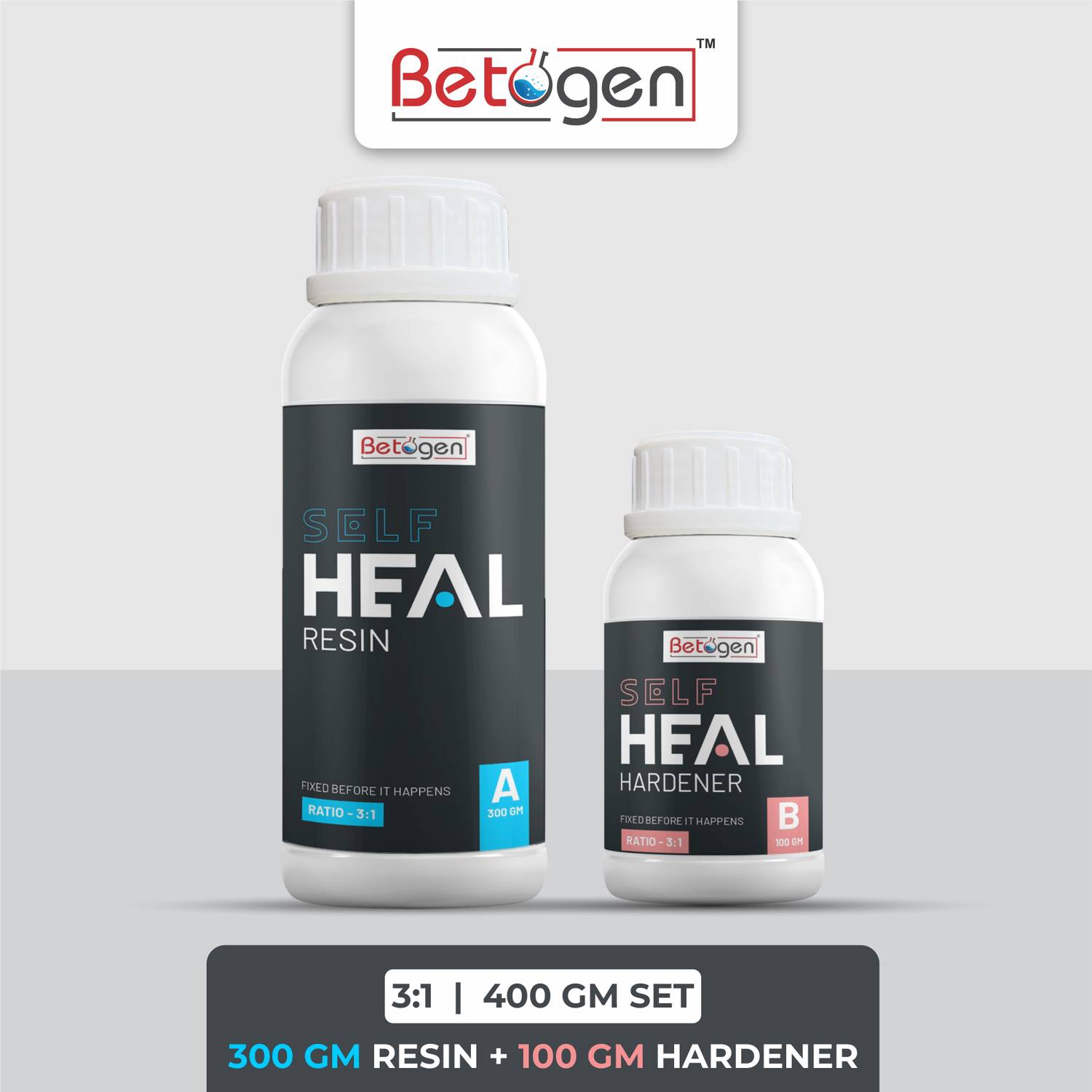 Betogen elf Heal Epoxy Resin 3:1 Ratio Resin And Hardener 400gm Set For Art