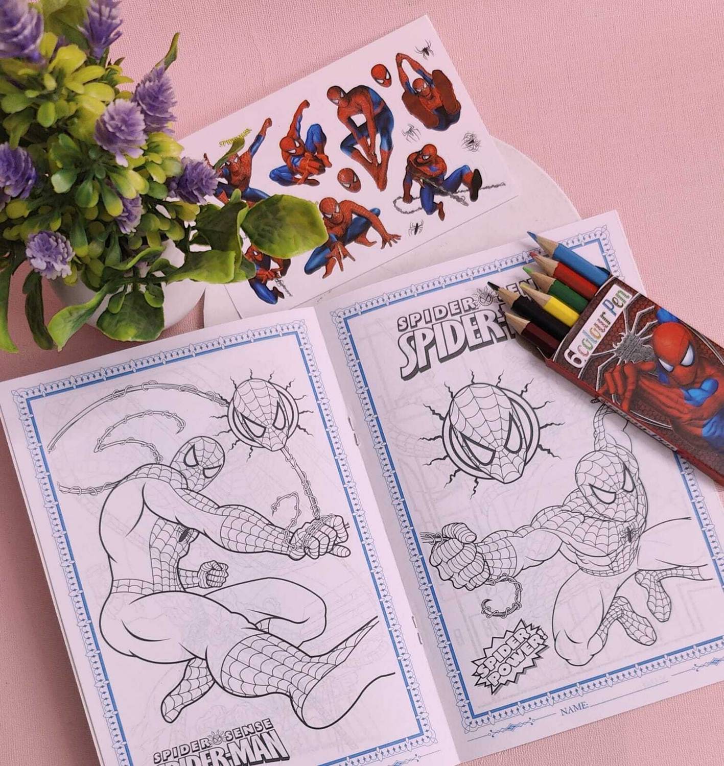 AMANVANI Small Colouring Books for Kids,Coloring Book and Crayon Set,Return Gift 2pcs