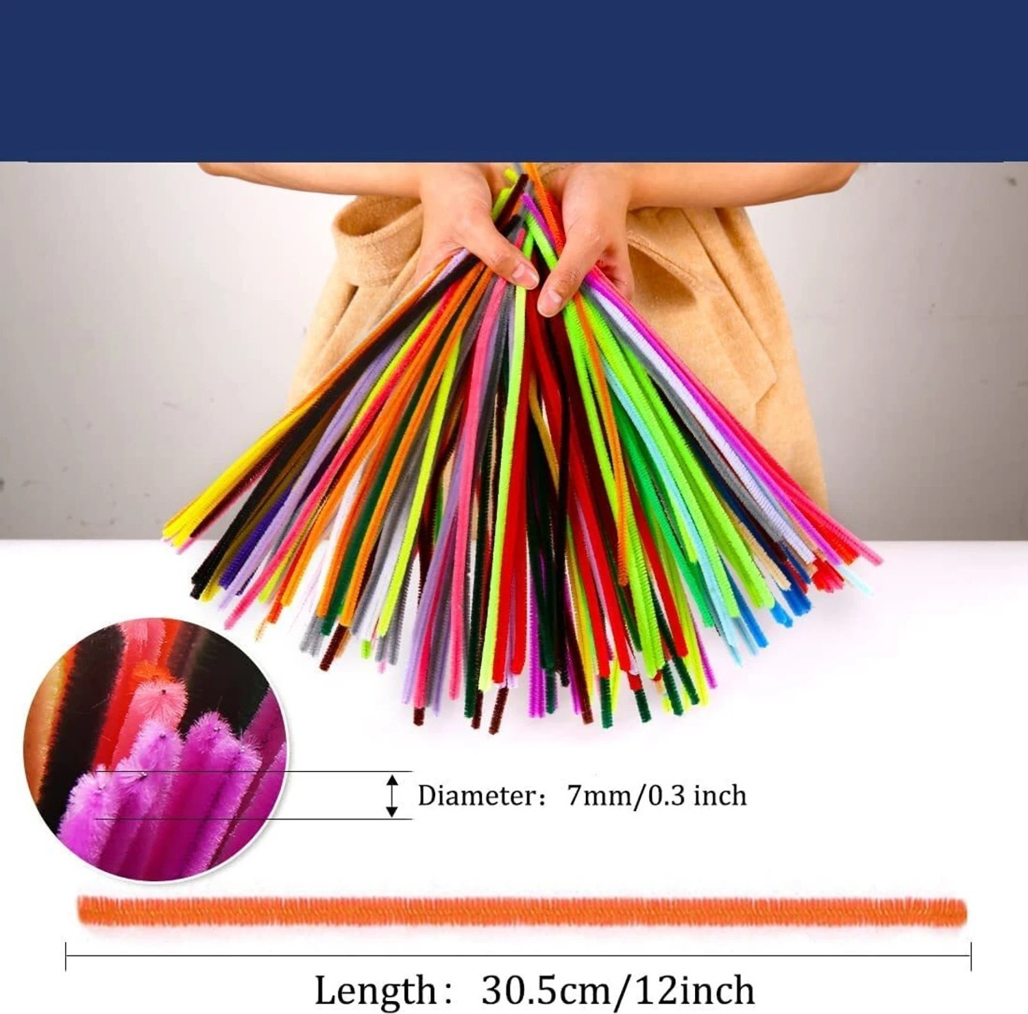 Image of Dhurviflora Multicolor Pipe Cleaners Craft Sticks - DIY Art & Craft Supplies for Kids