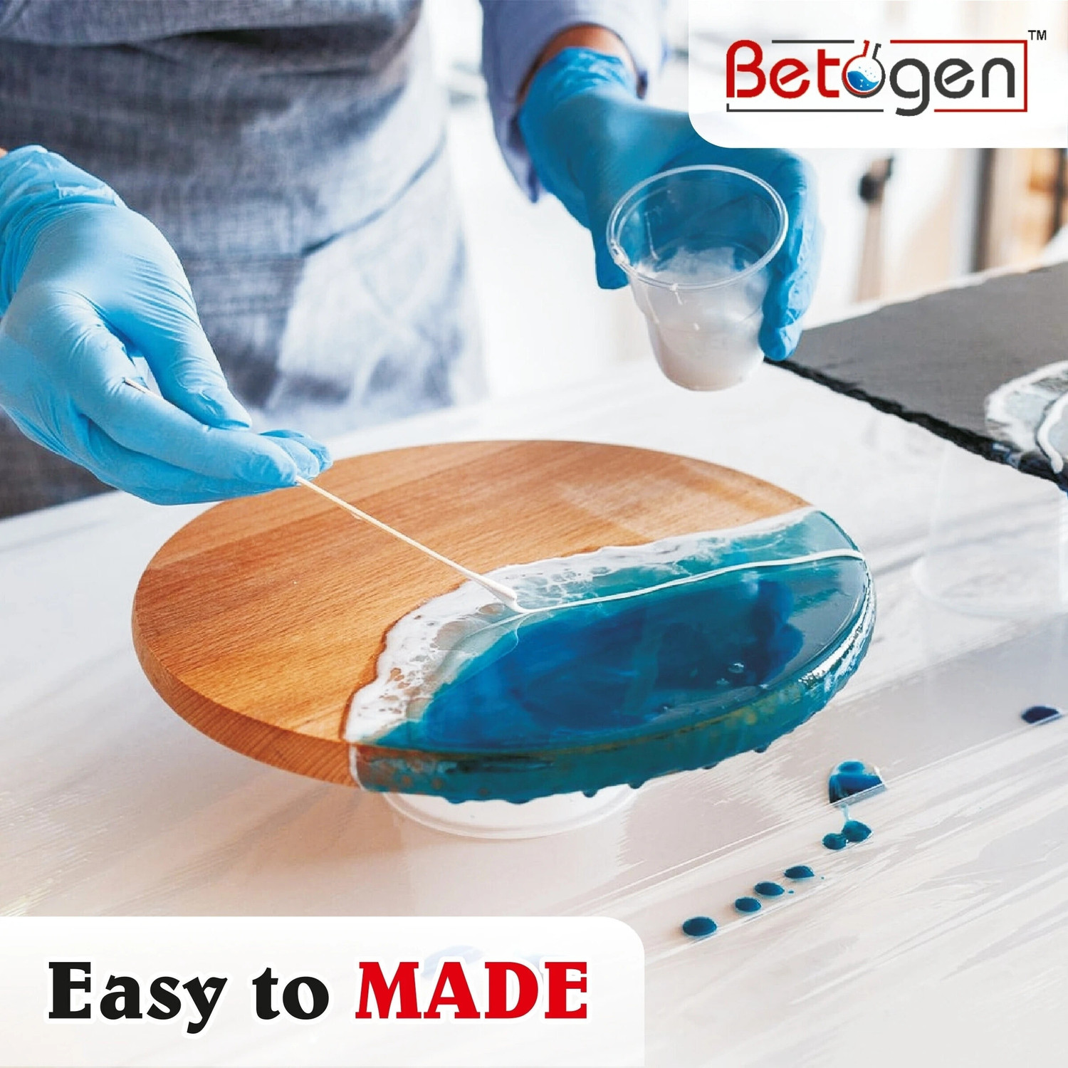 Image of Betogen Epoxy Resin 2:1 Ratio Resin And Hardener 1500gm Set For Art And Craft