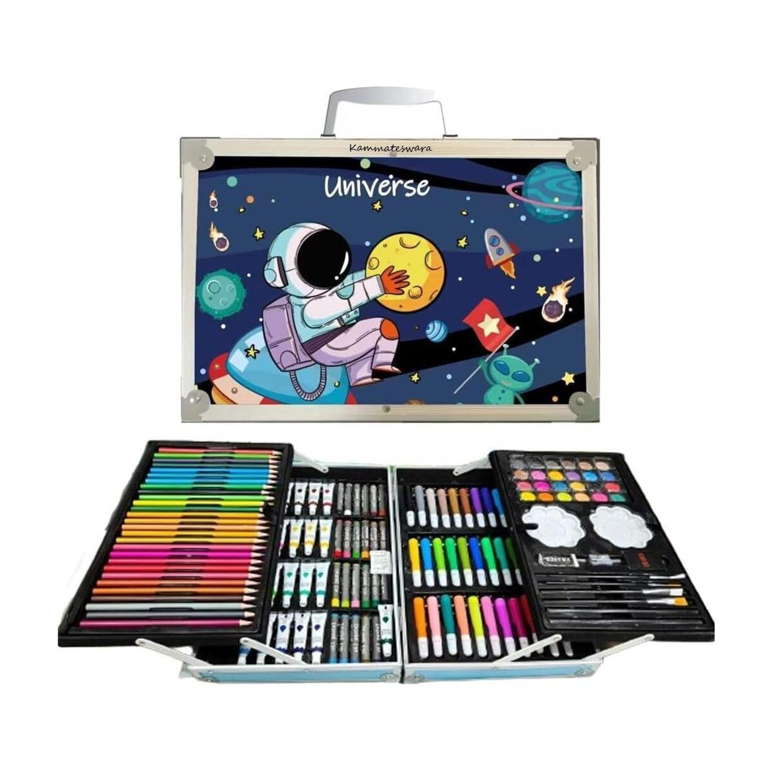 Image of Kidzano 145 Pc Space Theme Color Kit for kid in Professional Deluxe Art Set Drawing Kit
