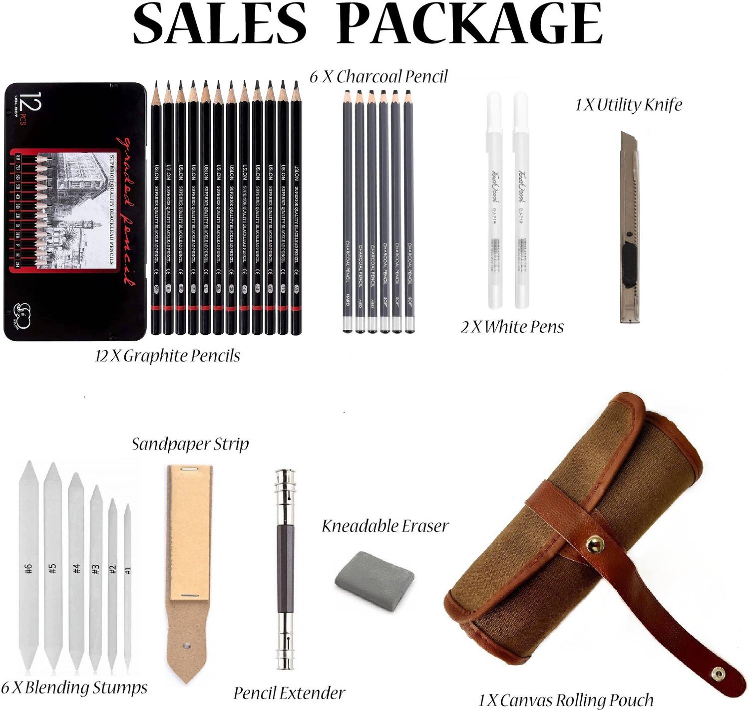Definite 30pc Sketching/Drawing Pencil Set - Image 2