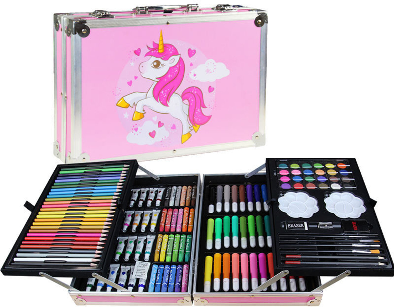 Image of KAMMATESWARA 145 Pieces Art Set for Kids with Unicorn Theme Art and Craft Kit for Drawing
