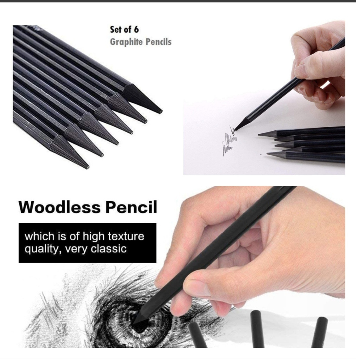 Image of Pehrovin Natural Charcoal Woodless Black Stick