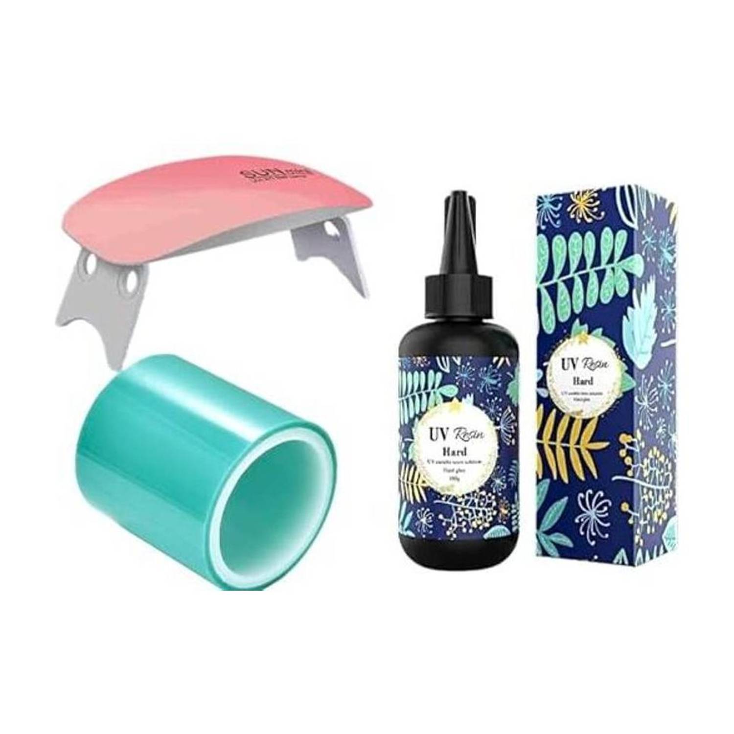 Adoere UV Resin Jewellery Making Combo Kit, UV Resin(25g), UV Curing Light, UV Tape