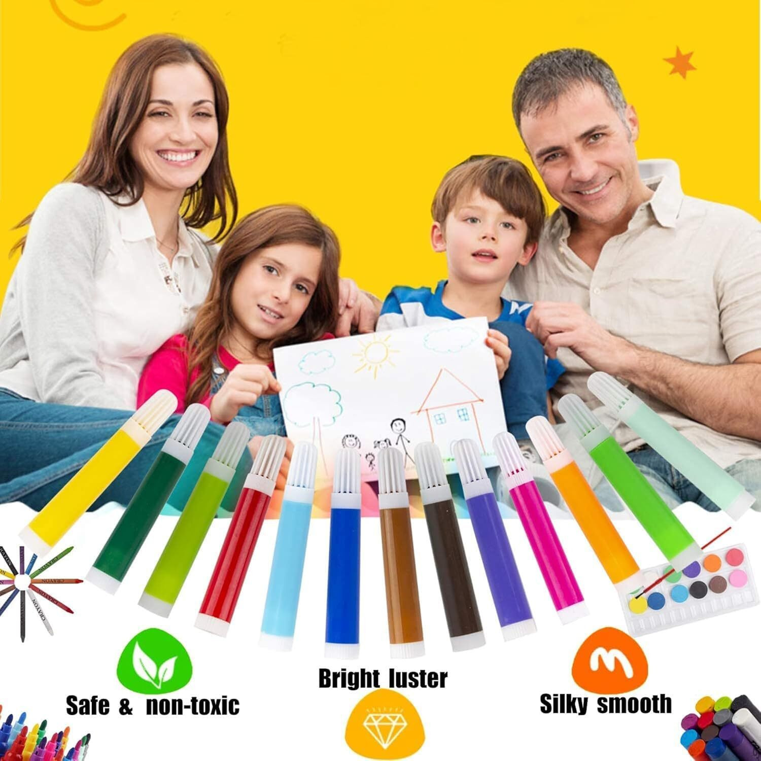 Image of enrics 150 Pieces Art Set for Kids with Case Art and Craft Supplies Kit for Drawing and