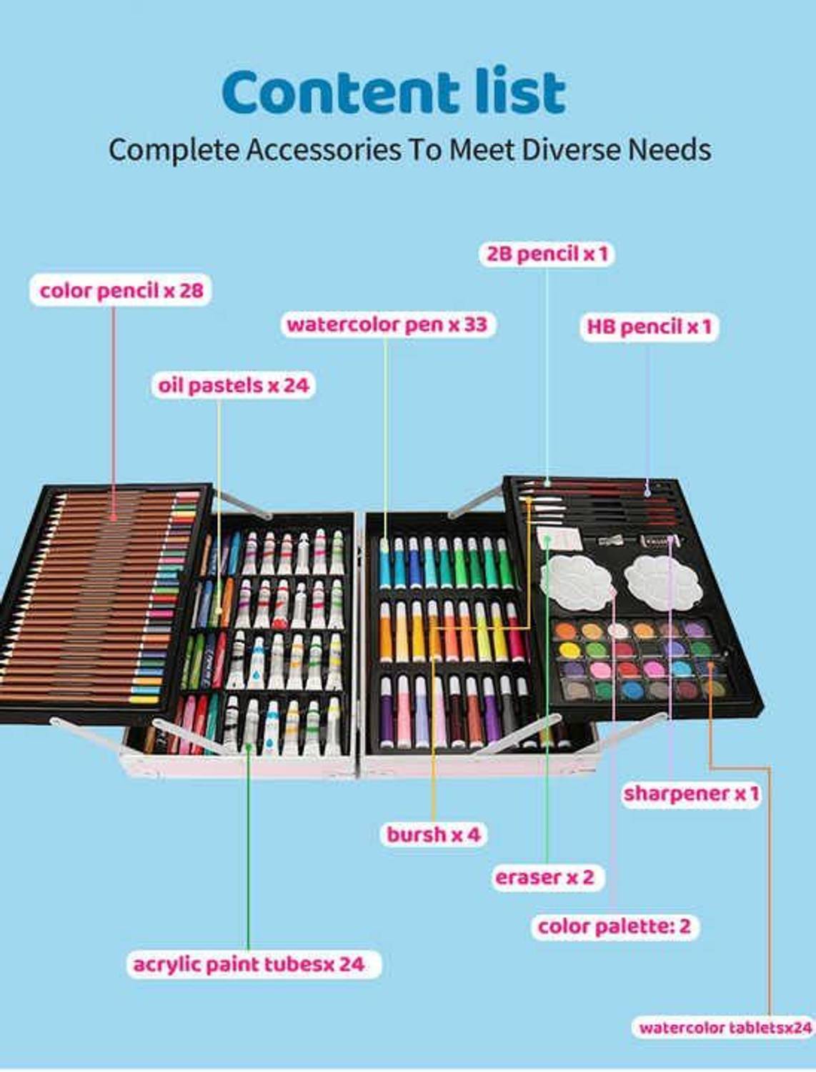 MGS Unicorn Art Drawing and Painting Set with Aluminum Box for Kids - Image 4