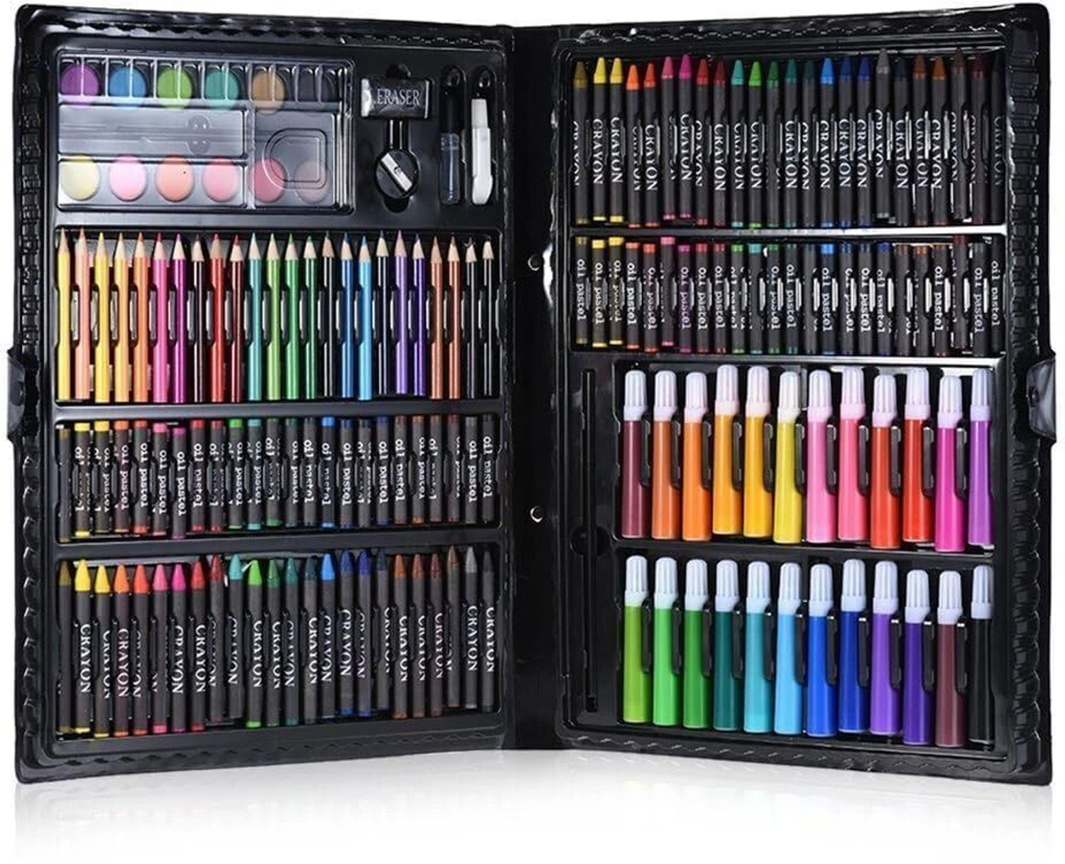 Image of Hogue Art Set Kit Painting Sketching Color Pencils Crayon Oil Pastel Marker Watercolor