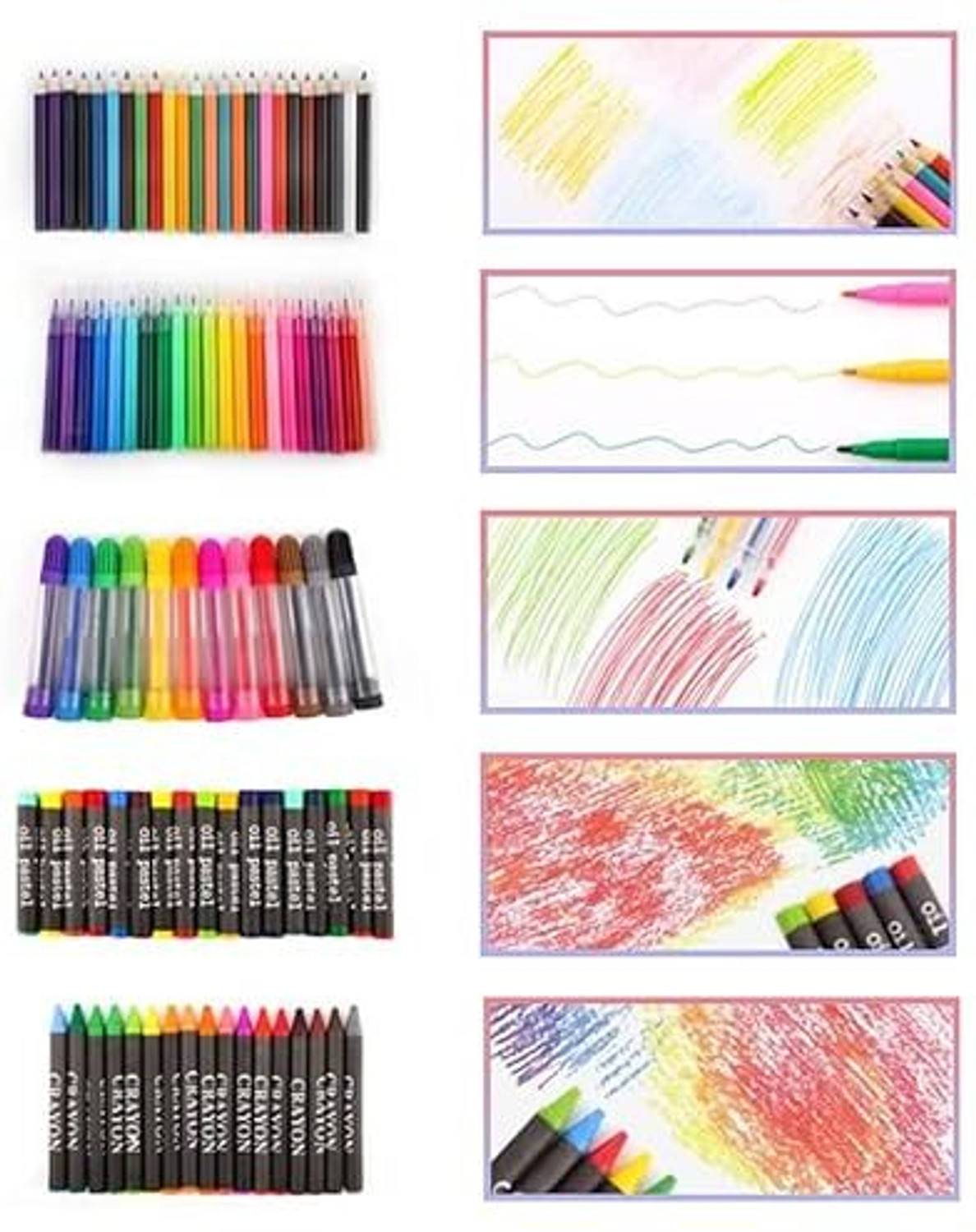 Image of TONY STARK Deluxe Kids Art Set for Drawing Painting with Portable Art Box (Black,150pcs)