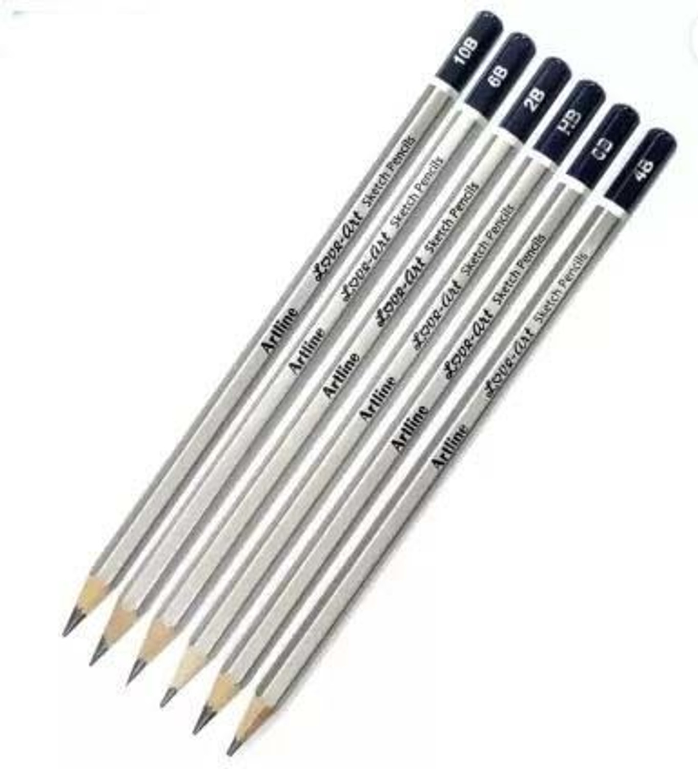 Image of Ortan 6Sketch & Blending Pencil+Stump Sharpener+1 Kneadable Eraser &13cm Pencil Extndr Round, etc Shaped Color Pencils