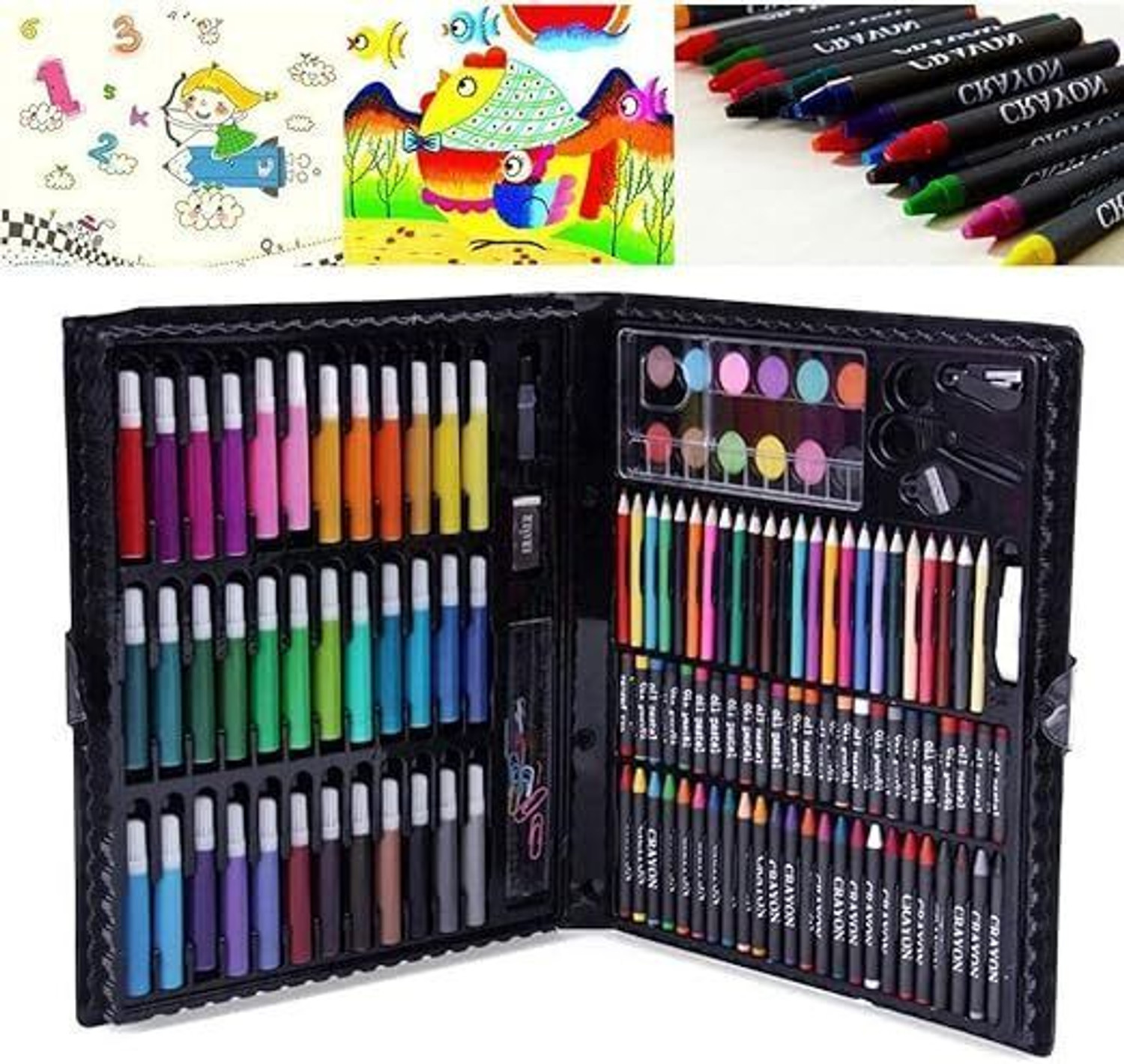 Image of STYLEORIANS Color Set For Kids, Watercolor Pens, Markers Art Drawing Kits 150pcs