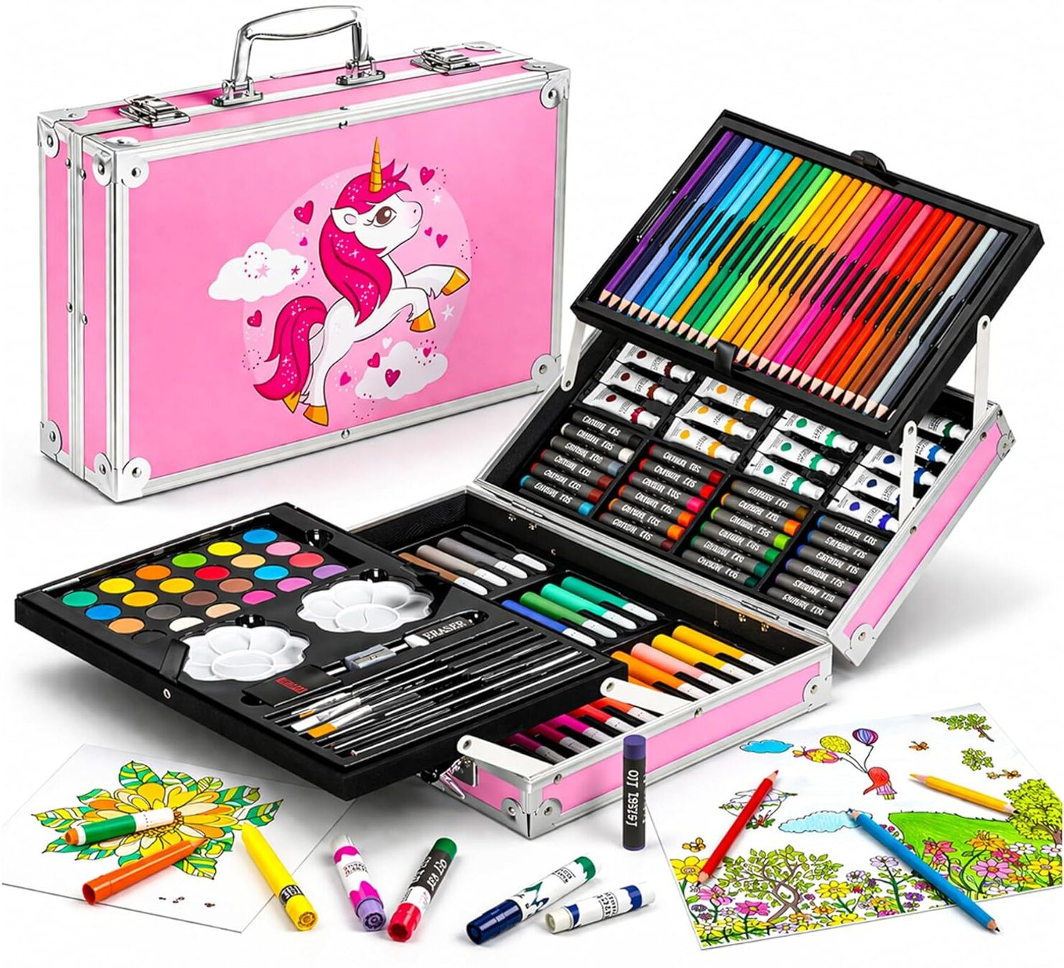 Image of Toxen Space Art & Craft Painting Box, Big Coloring Suitcase Multiple 145 Color Kit