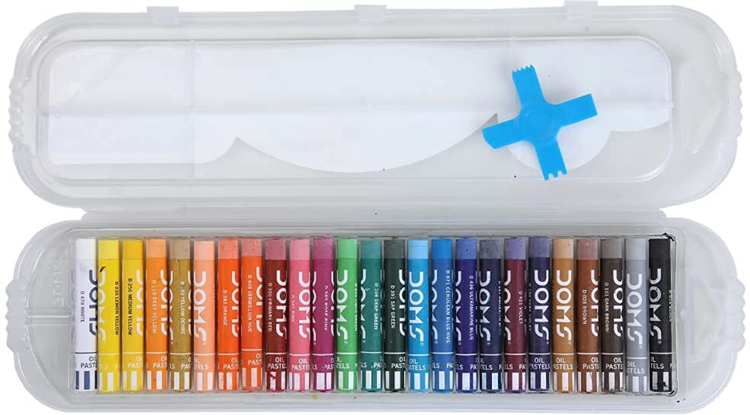 Image of DOMS Oil Coloured Pastel 25 Shades Free Scrapping Tool and Ball Blue Pen