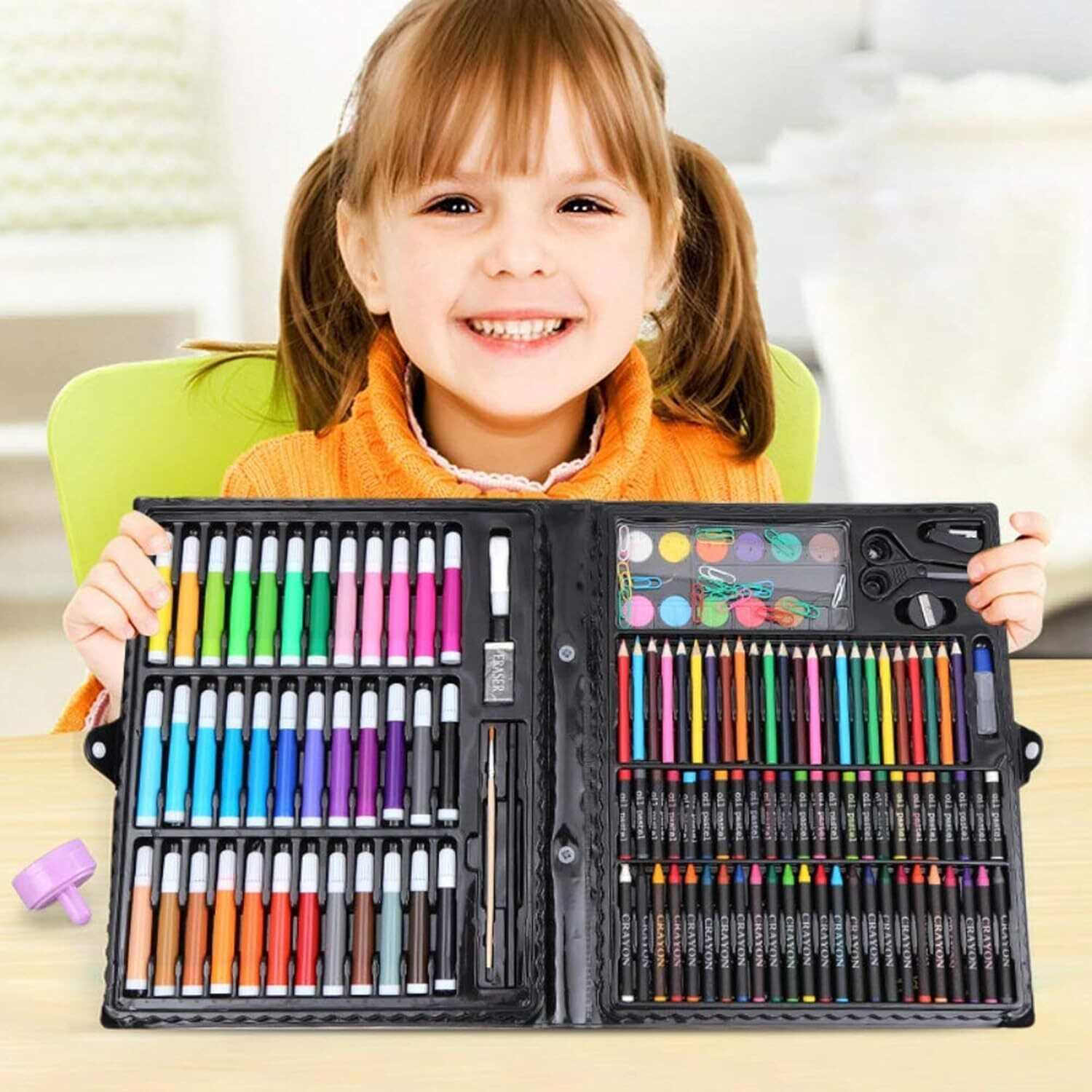 Image of enrics 150 Pieces Art Set for Kids with Case Art and Craft Supplies Kit for Drawing and