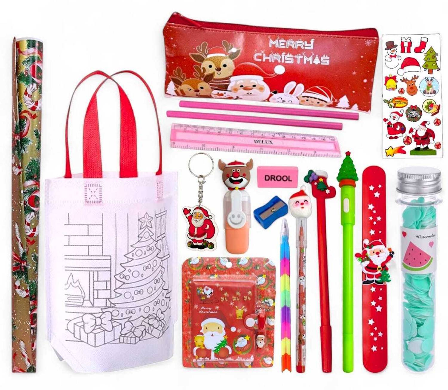 AMYCAUR Christmas Stationery Combo Gift Set for Kids School Supply Santa Return Gift