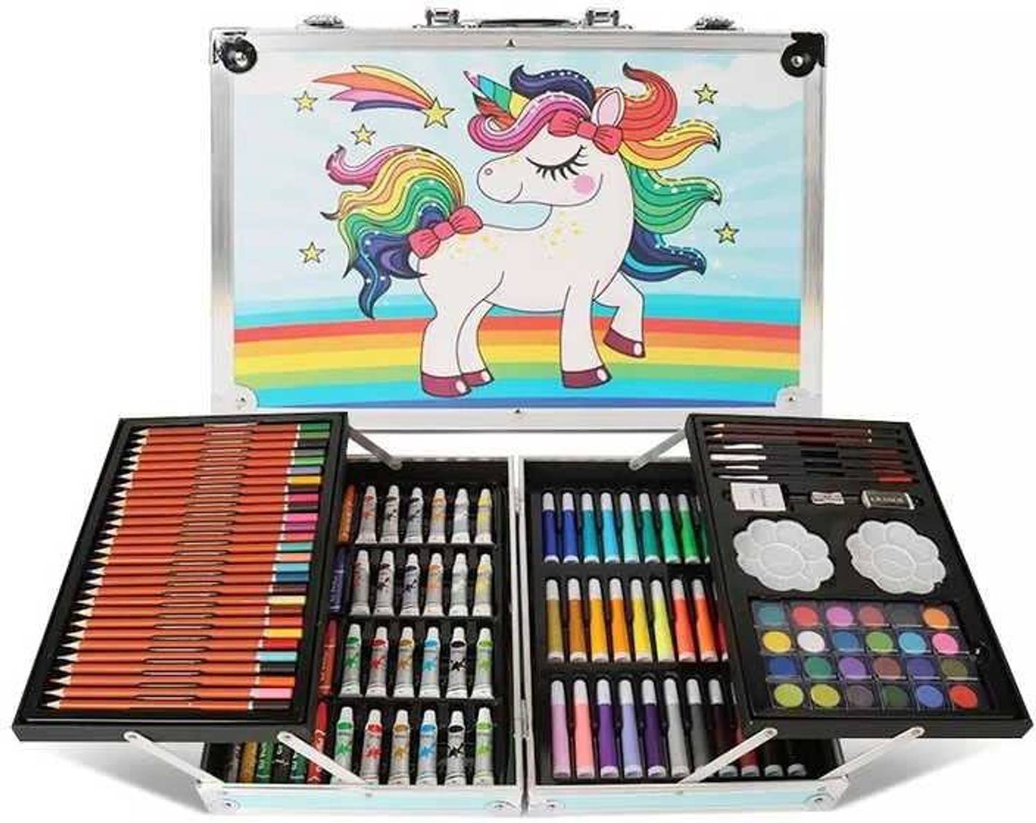 MGS Unicorn Art Drawing and Painting Set with Aluminum Box for Kids - Image 1
