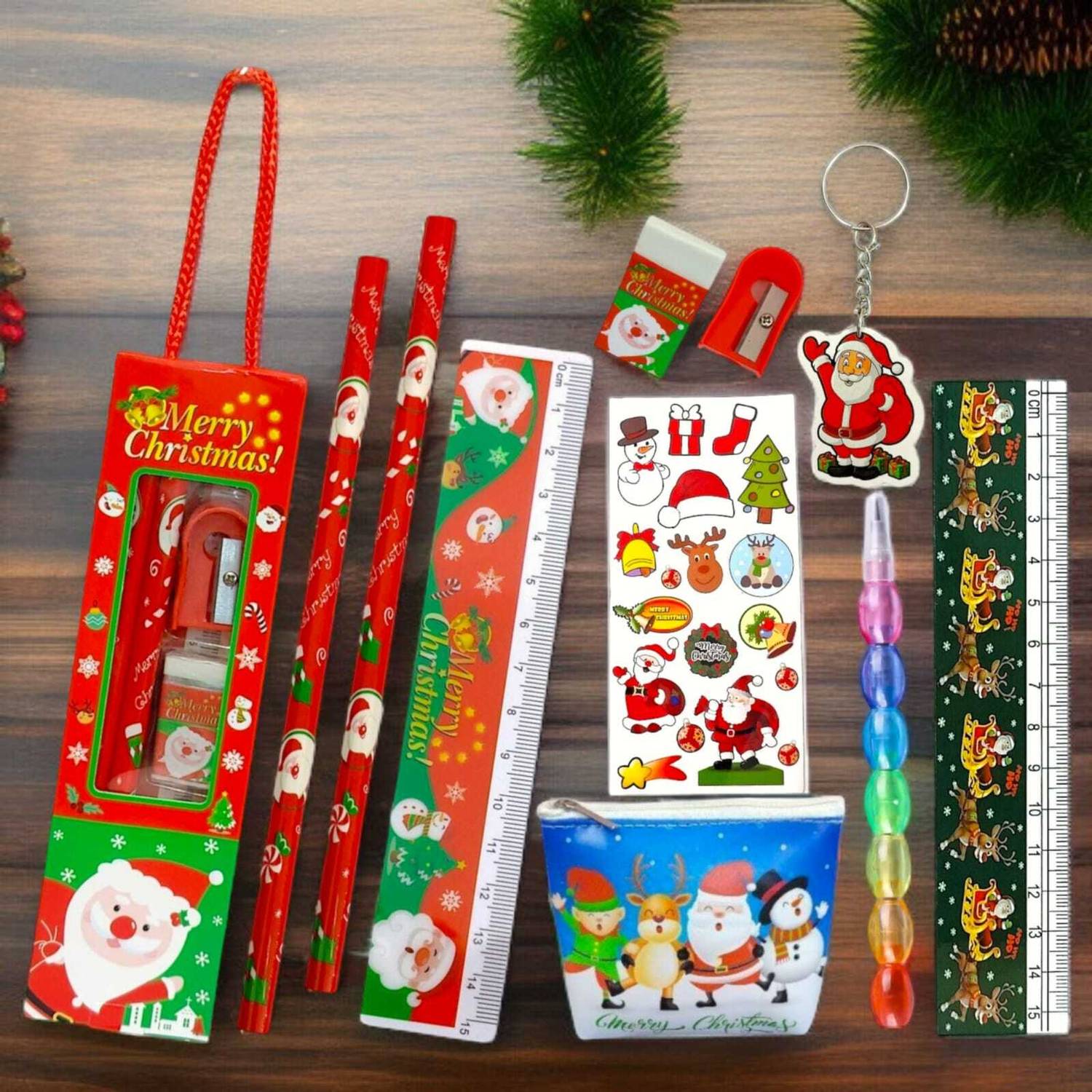 AMYCAUR Cute Santa Return Gift Christmas Stationery Combo Gift Set for Kids