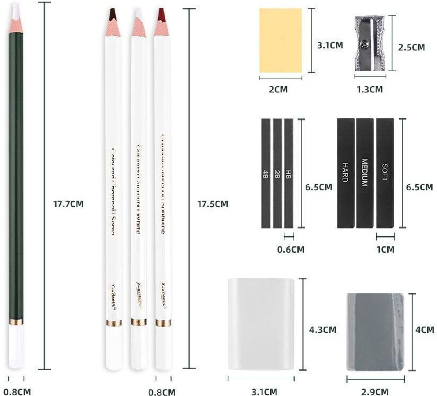 Image of Shivom Art Sketching Pencils Drawing Kit 42 Pcs Drawing set with Zippered Carrying Case