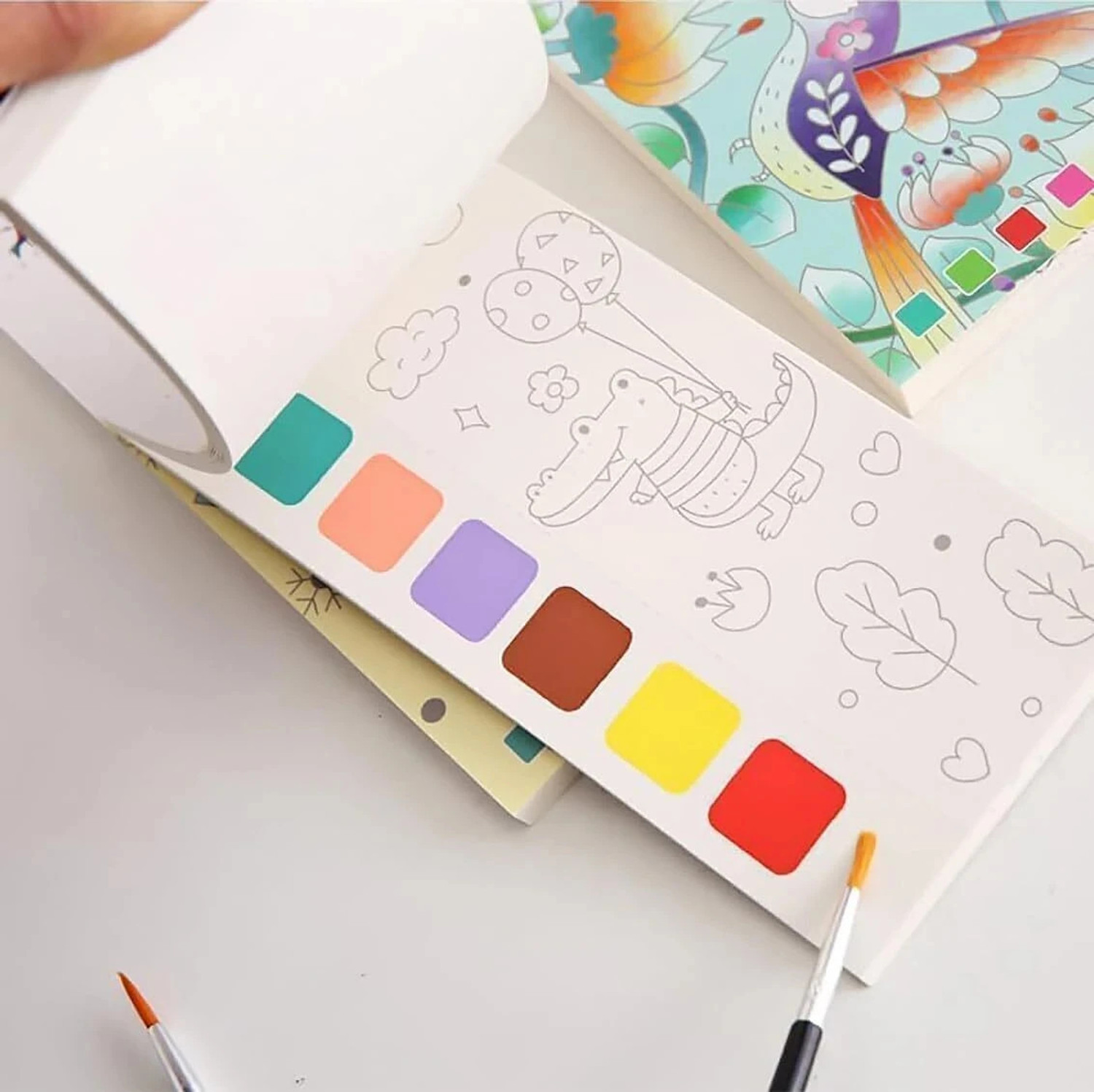 Image of Bloombec Water Painting Book for Kids, 20 Sheets Water Coloring Book with Painting Brush