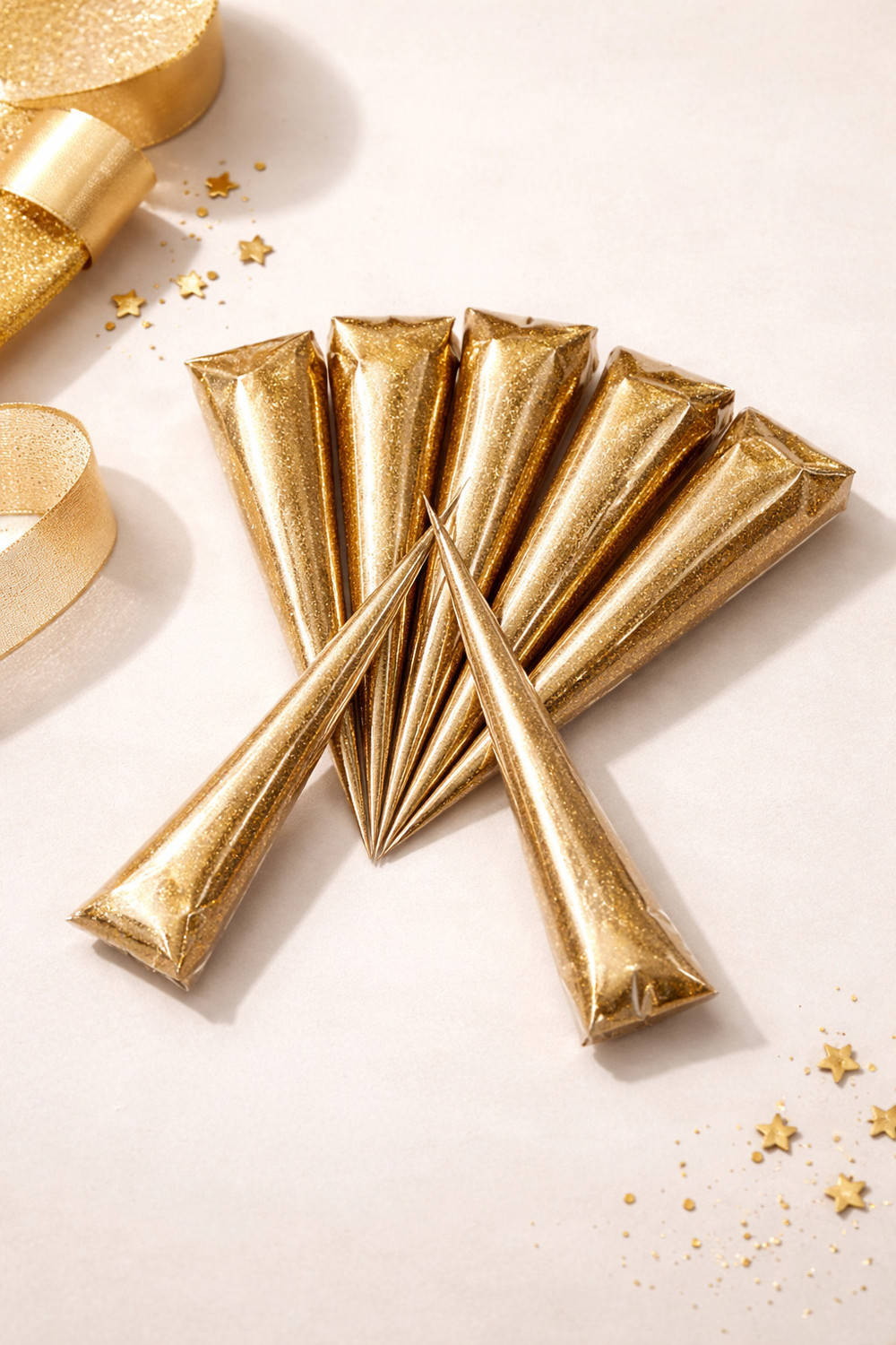Image of Krizadiv 6 PCS golden glitter outliner cone | glitter art cone | sparkle decoration glue