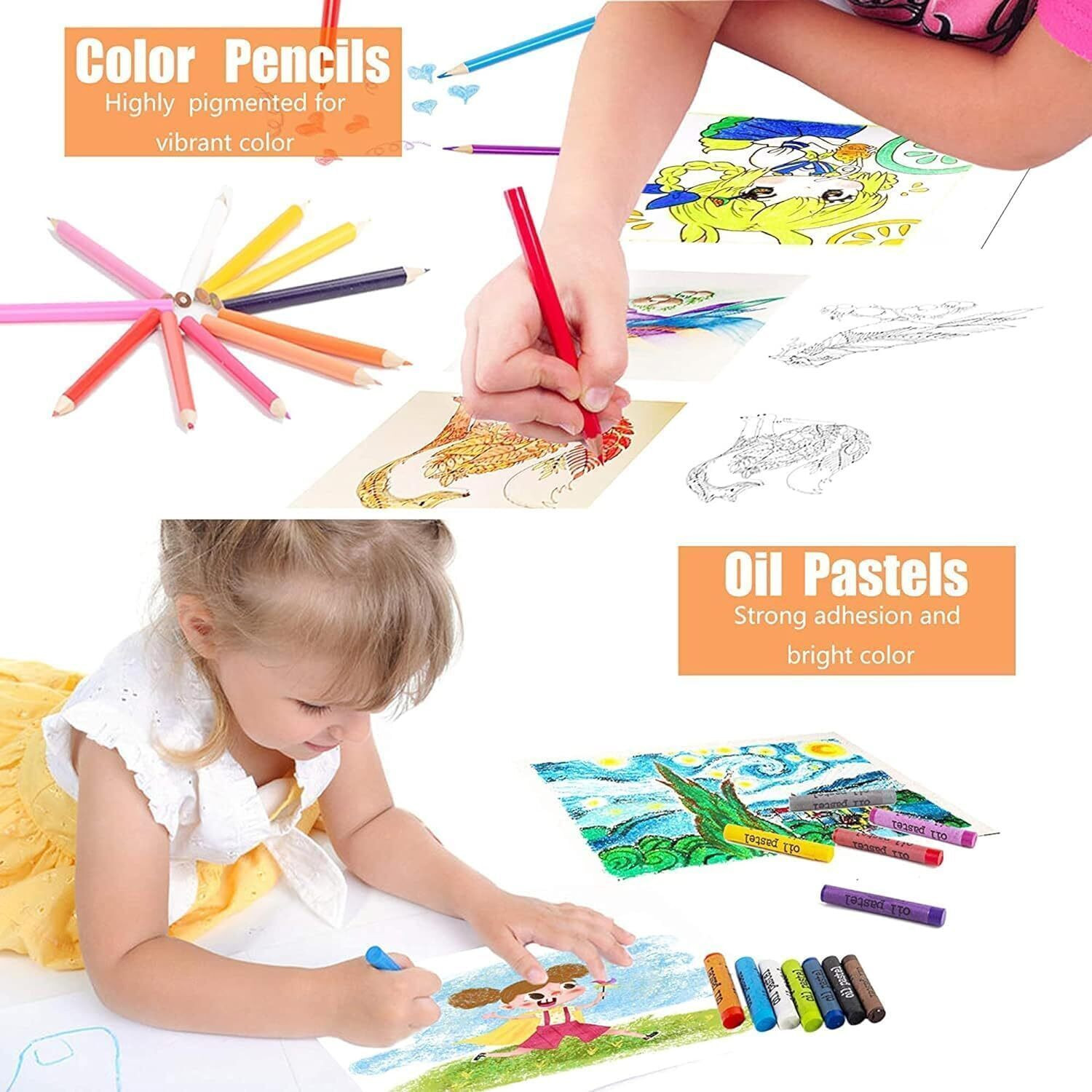 Image of Masterstor Children Deluxe Art Drawing Crayon Colour Set