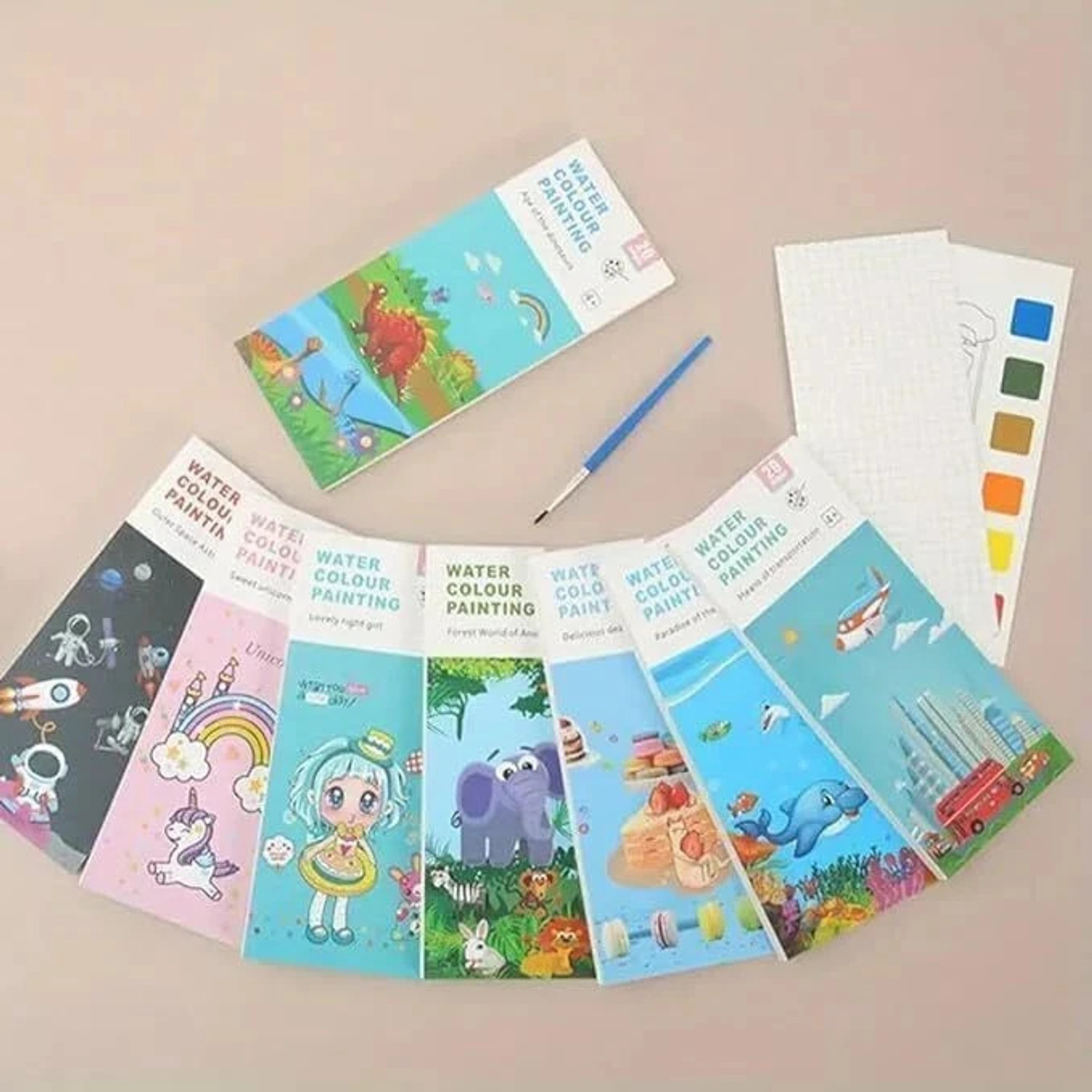 Image of Bloombec Water Painting Book for Kids, 20 Sheets Water Coloring Book with Painting Brush