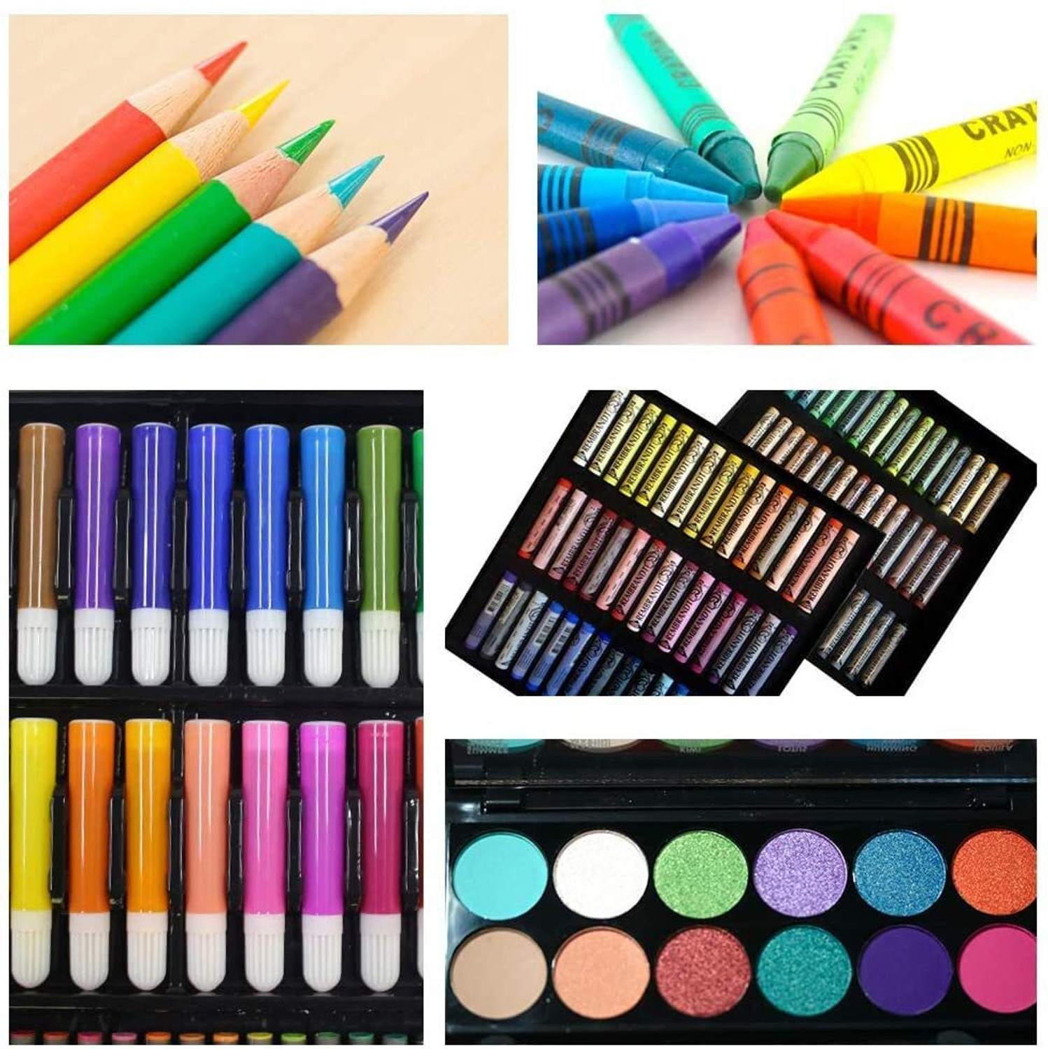 Image of JohnMacc 150 Pieces Drawing Kit Includes Crayons, Oil Pastels And Colored Pencils