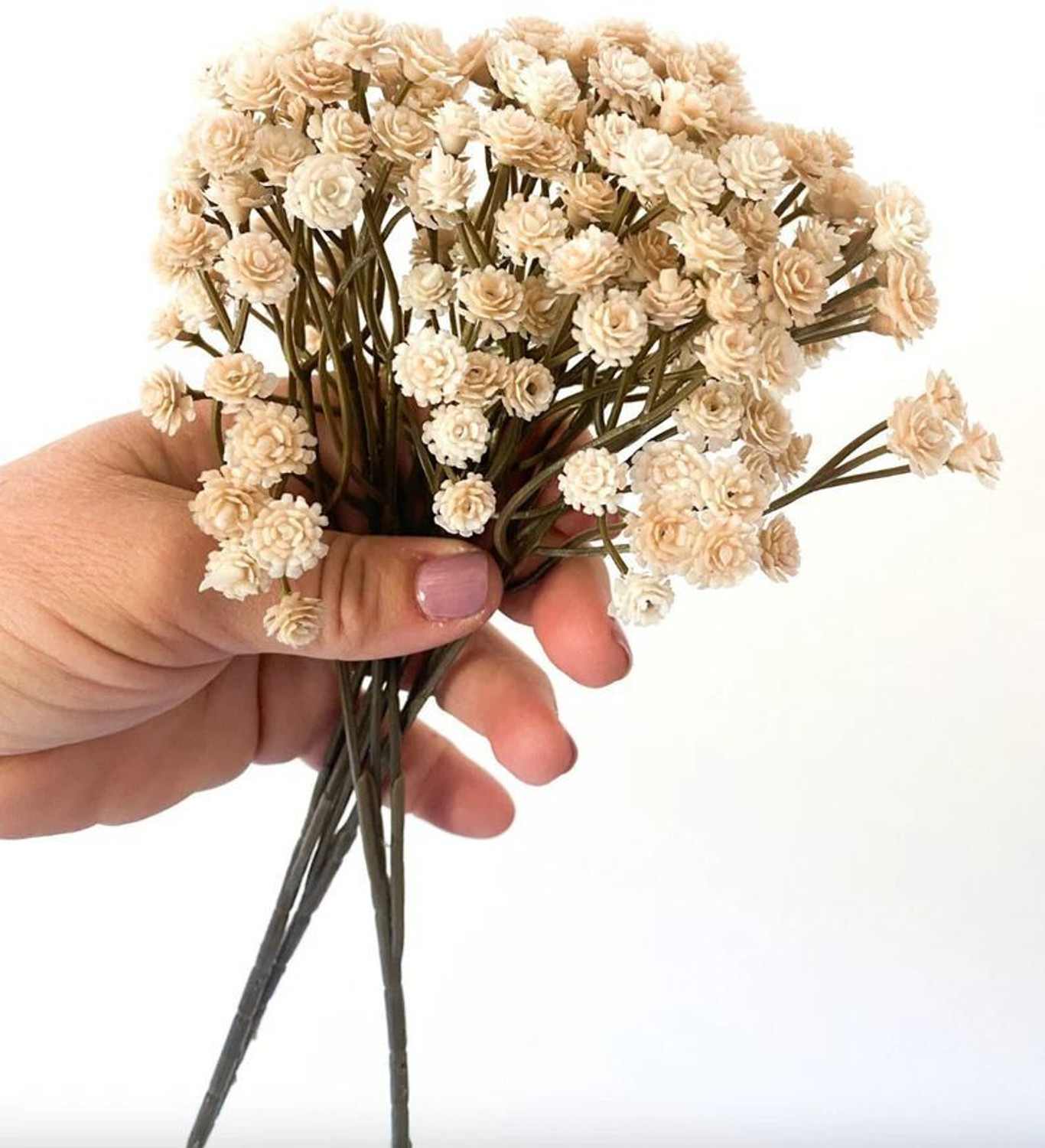 Image of HomeXO BB Breath Artificial Flower Creame Realistic Silk Floral Decor for Home & Office Beige Gladiolus Artificial Flower