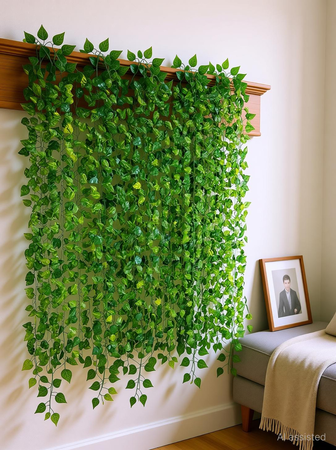 Image of HYPEBEAST set of 6 Artificial Money Plant Vine,For|Home|Office|Garden|Decoration Green Hibiscus Artificial Flower