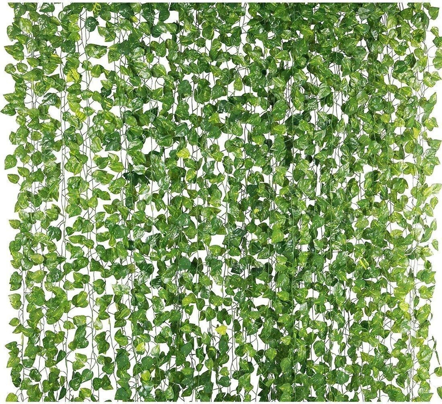 Image of HYPEBEAST set of 6 Artificial Money Plant Vine,For|Home|Office|Garden|Decoration Green Hibiscus Artificial Flower