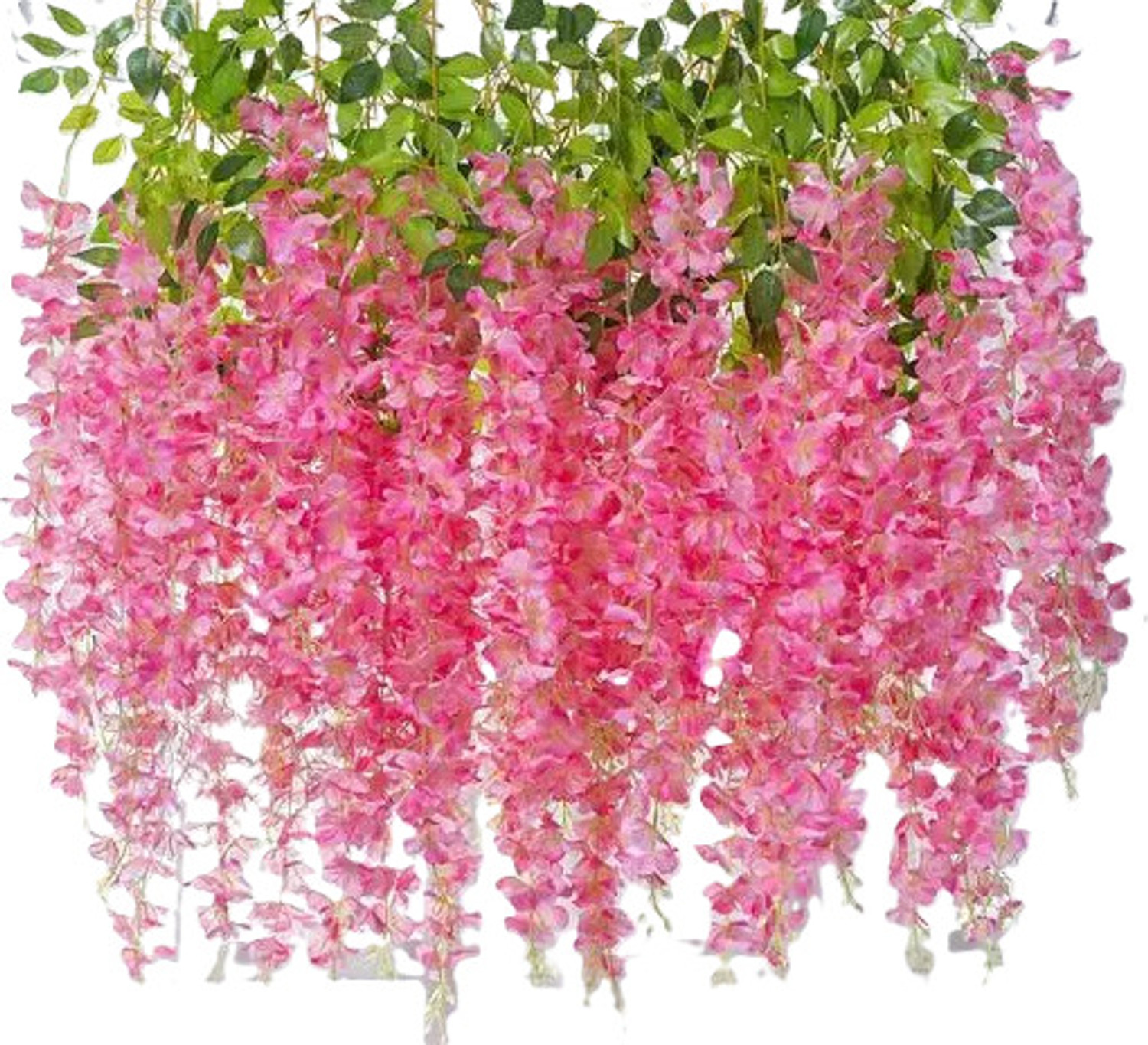 Image of ARFlowers Pink Westeria Artificial Flower (20 cm, Pack of 12, Vine & Creepers)