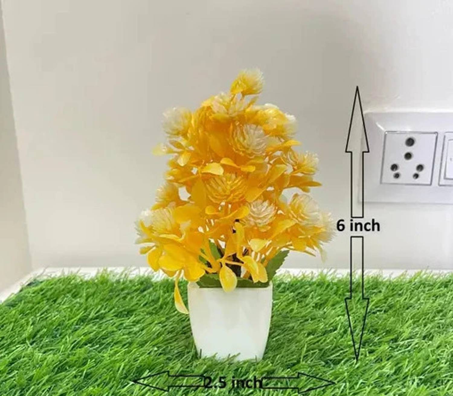 Ryme Set of 8 Multicolor Artificial Flowers with Pot Pack of 8 - Image 3