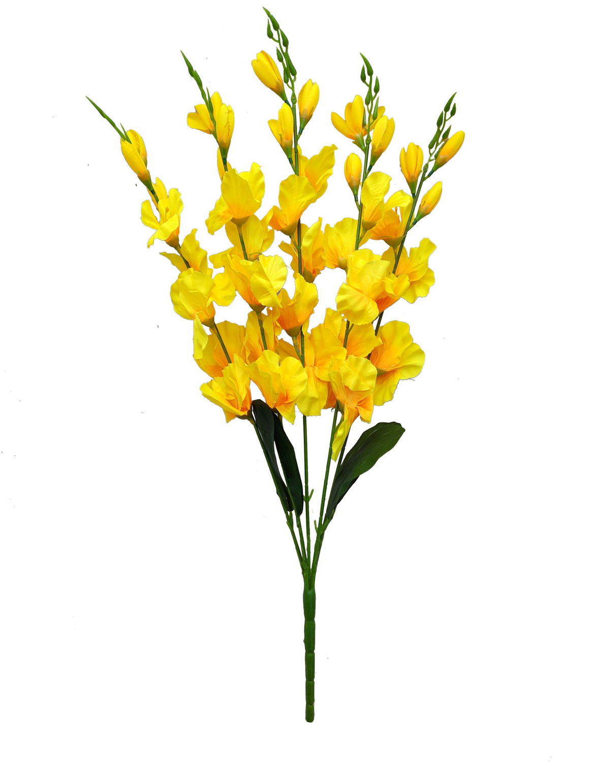 Image of flowershub Artificial Gladiolus Flower Bunch Without Pot (Pack of 1) Yellow Gladiolus Artificial Flower