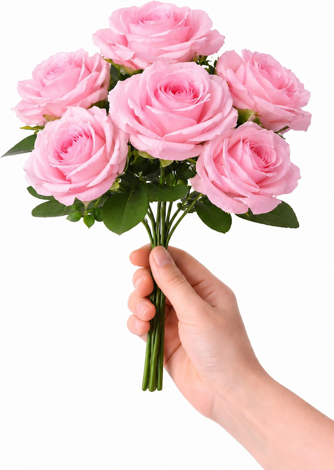 Image of Florivya Pink Rose Artificial Flower (30 cm, Pack of 1, Flower Bunch)