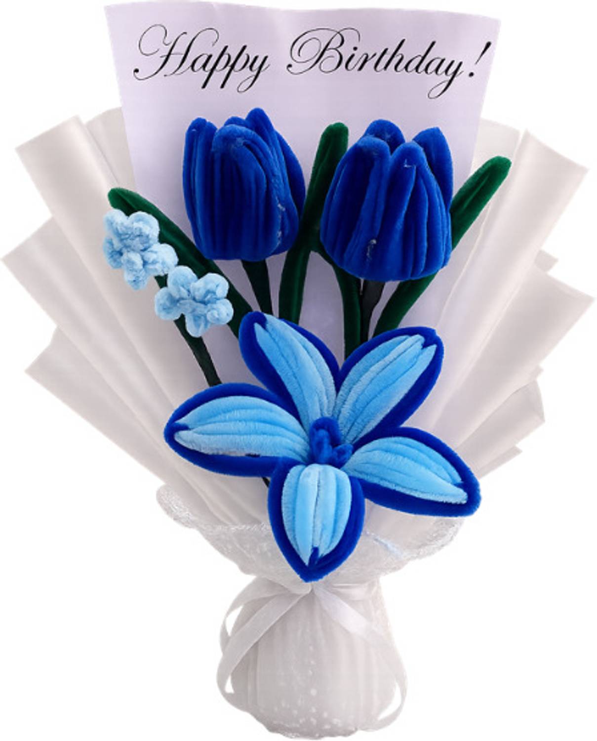 Trendwale Blue Lily, Tulips Artificial Flower Bouquet - Image 1